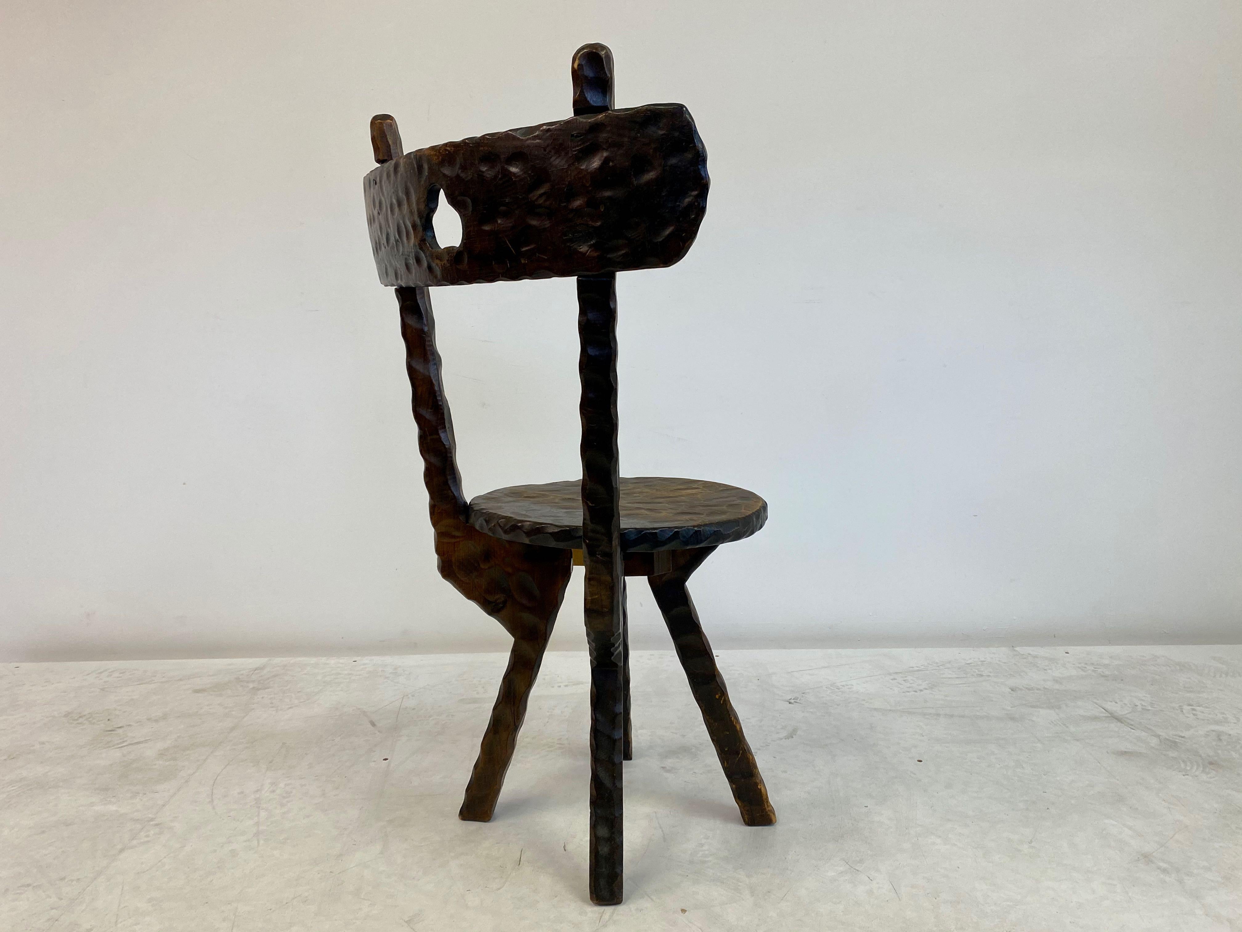 Set of Three Early 20th Century Primitive Folk Chairs 2