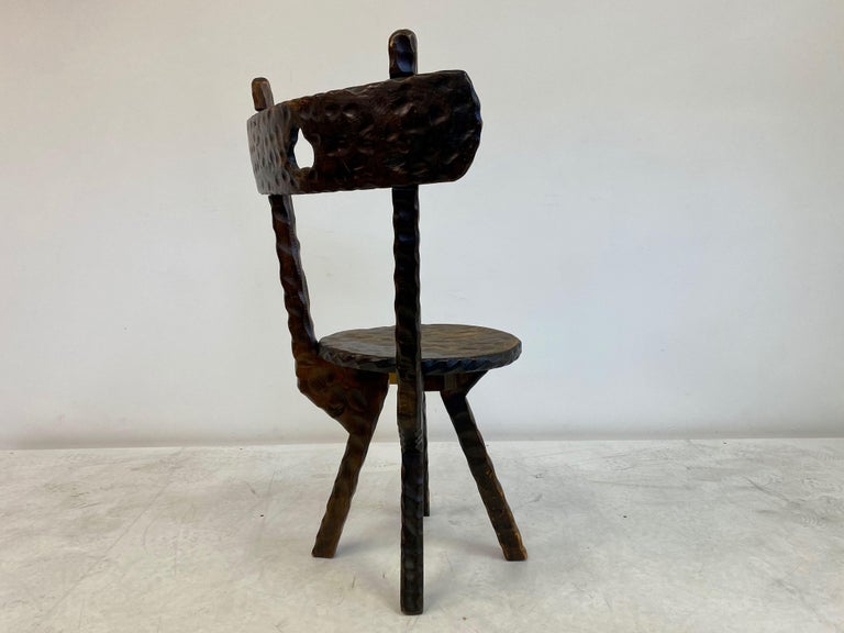 Set of Three Early 20th Century Primitive Folk Chairs For Sale 2
