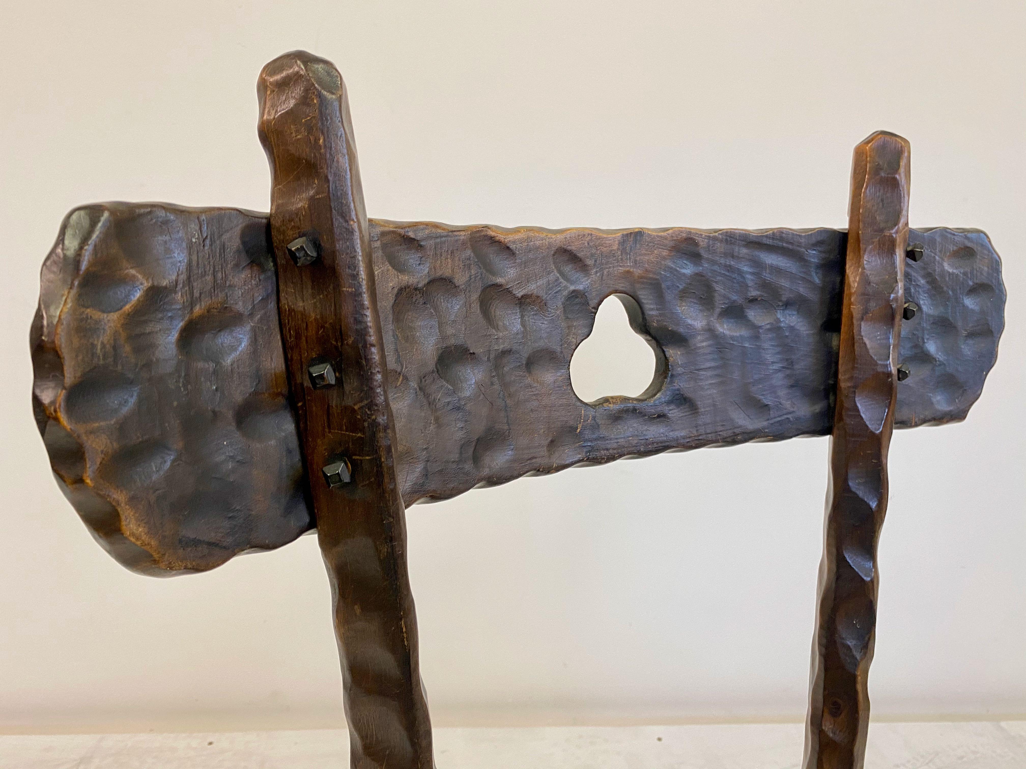 Set of Three Early 20th Century Primitive Folk Chairs 4
