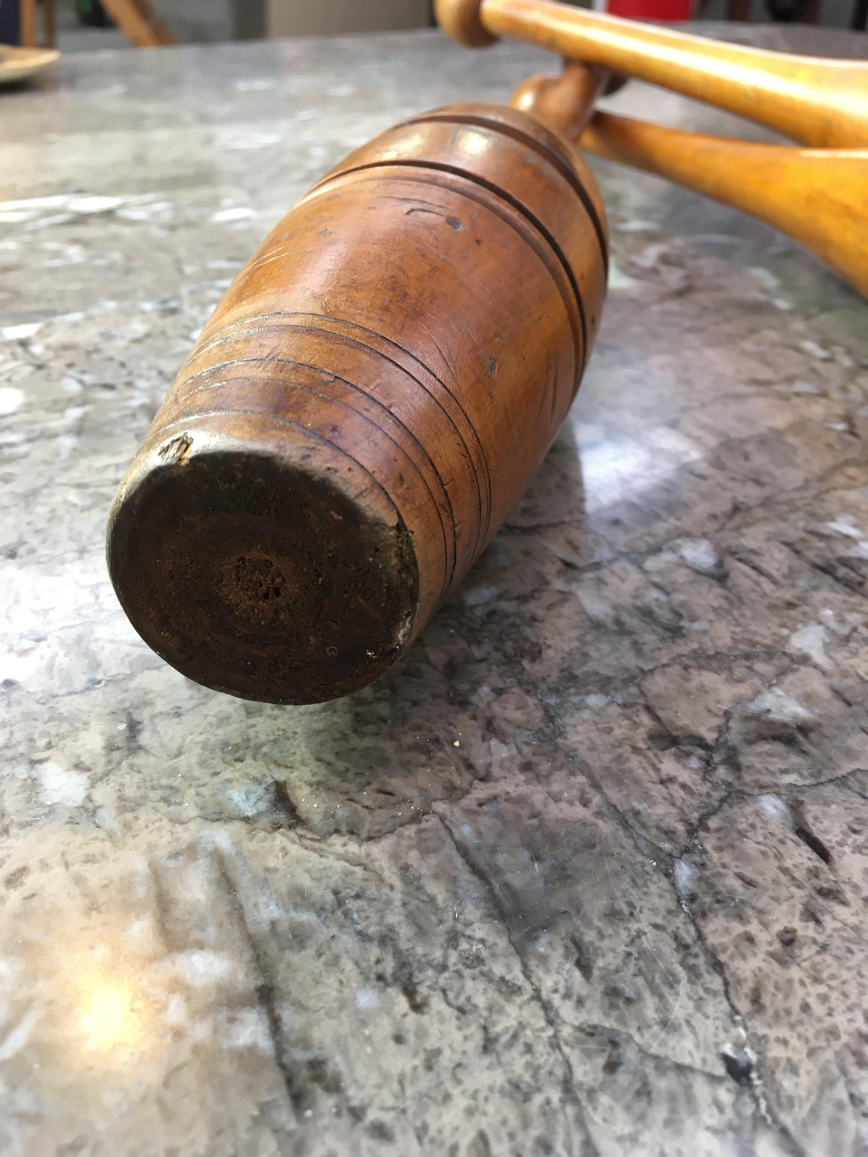 Set of Three Early 20th Century Turned Maple Juggling Pins Clubs 5