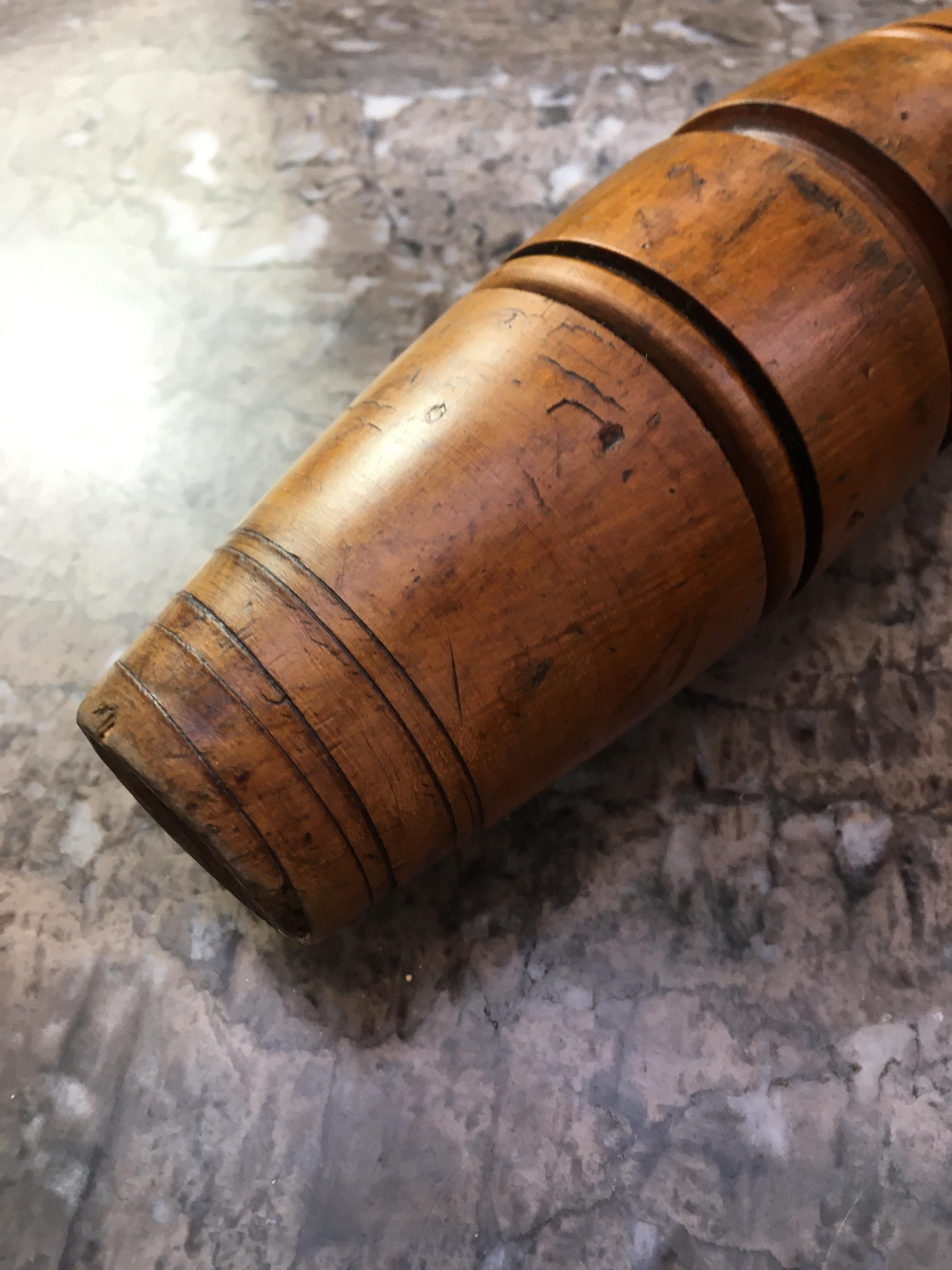 Set of Three Early 20th Century Turned Maple Juggling Pins Clubs 7