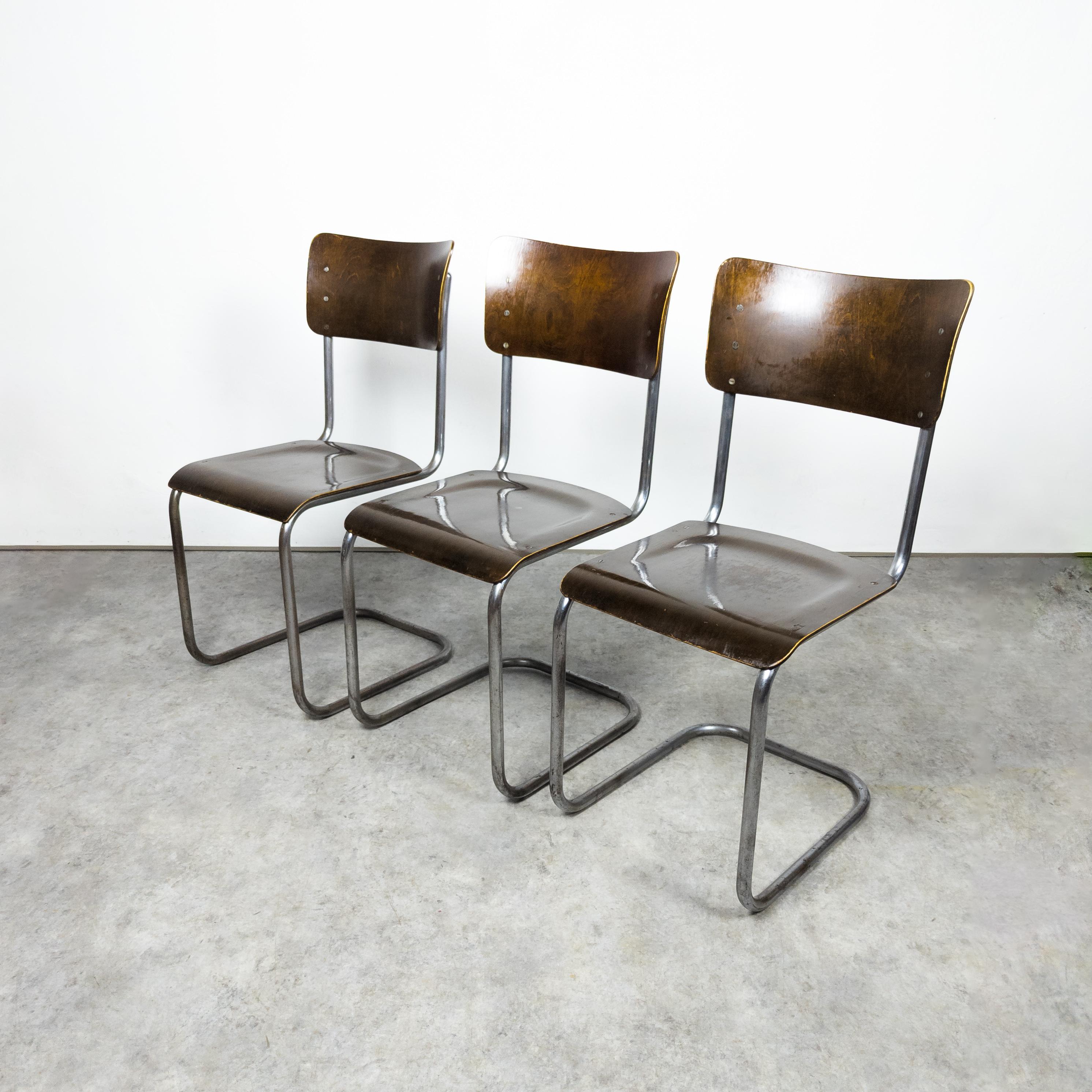 Frühe freitragende S 43-Stühle von Mart Stam, 1930er Jahre (Bauhaus)