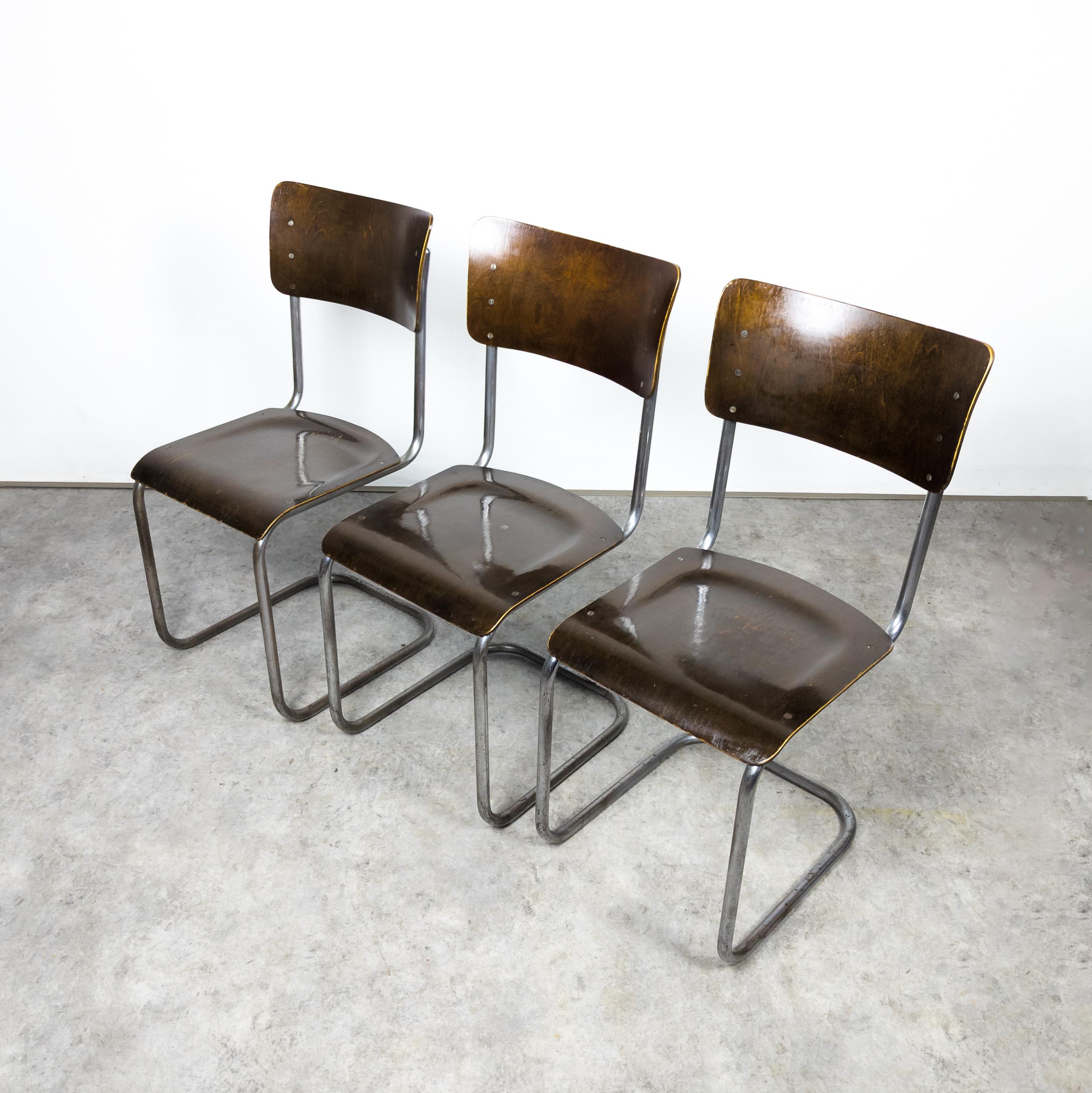 Early S 43 cantilever chairs by Mart Stam, 1930s In Good Condition For Sale In PRAHA 5, CZ