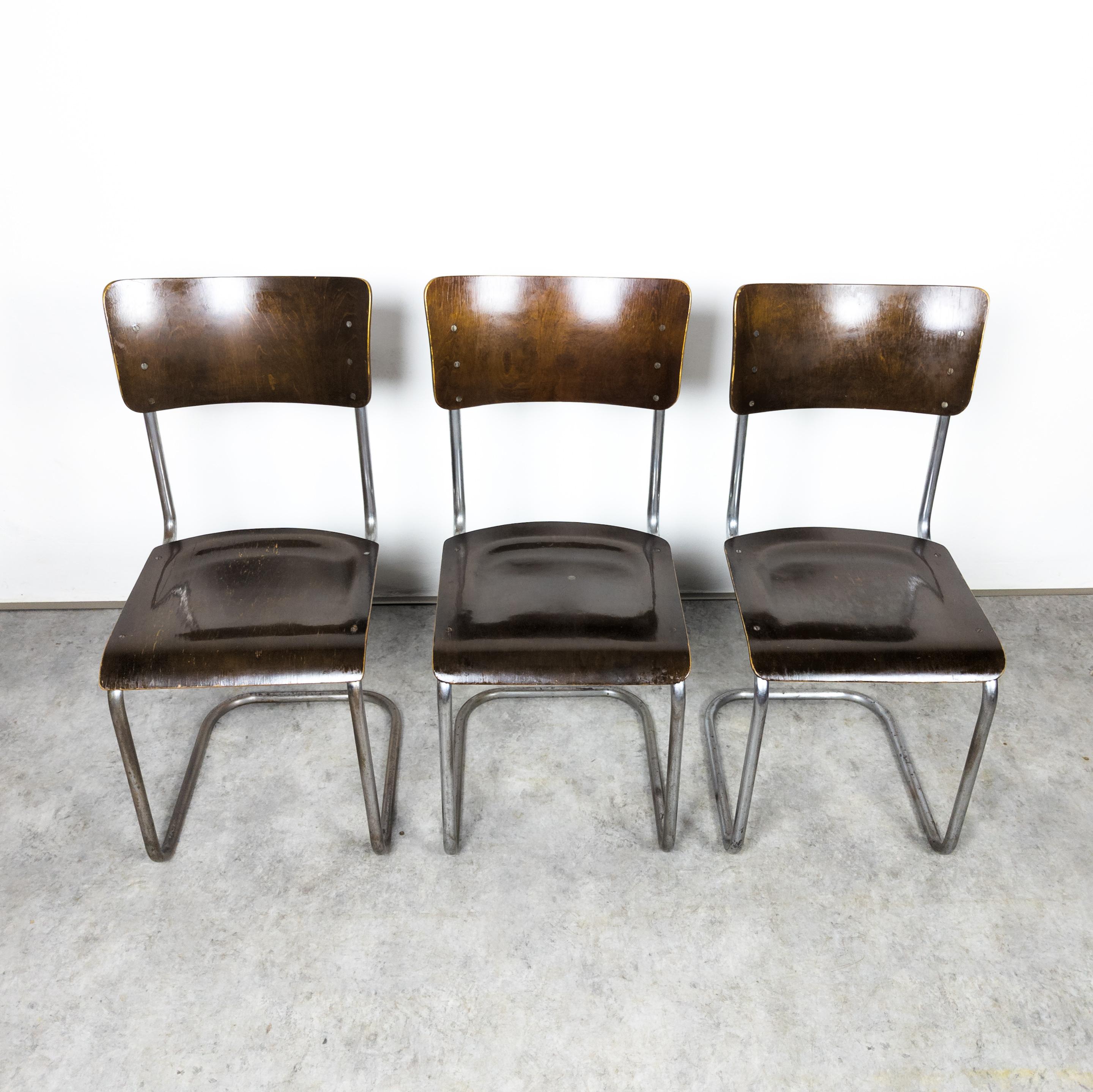 Frühe freitragende S 43-Stühle von Mart Stam, 1930er Jahre (Stahl)