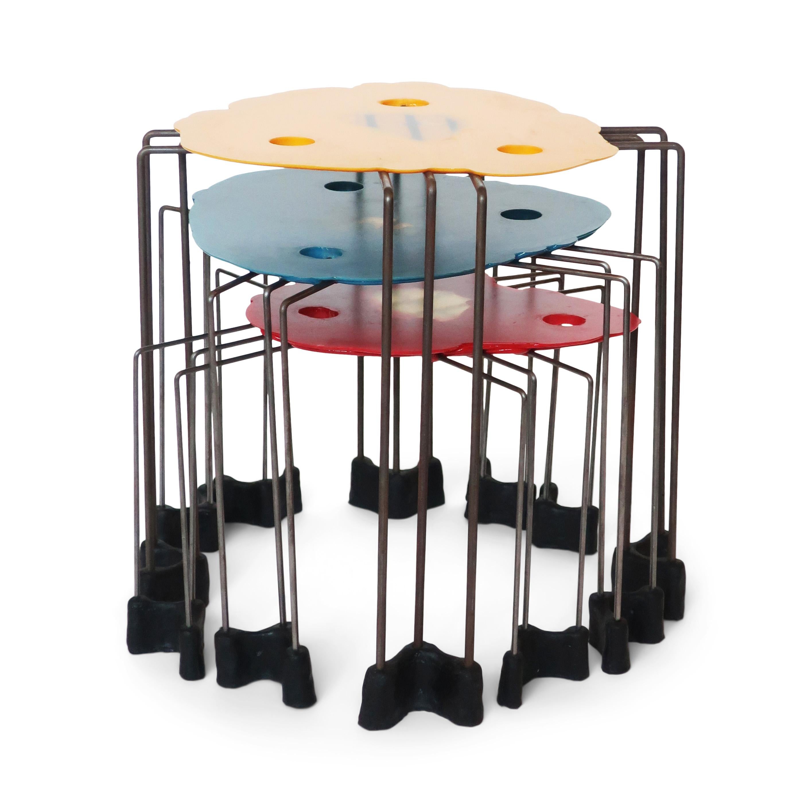 20th Century Set of Three Early Triple Play Tables by Gaetano Pesce for Fish Design, '1996'
