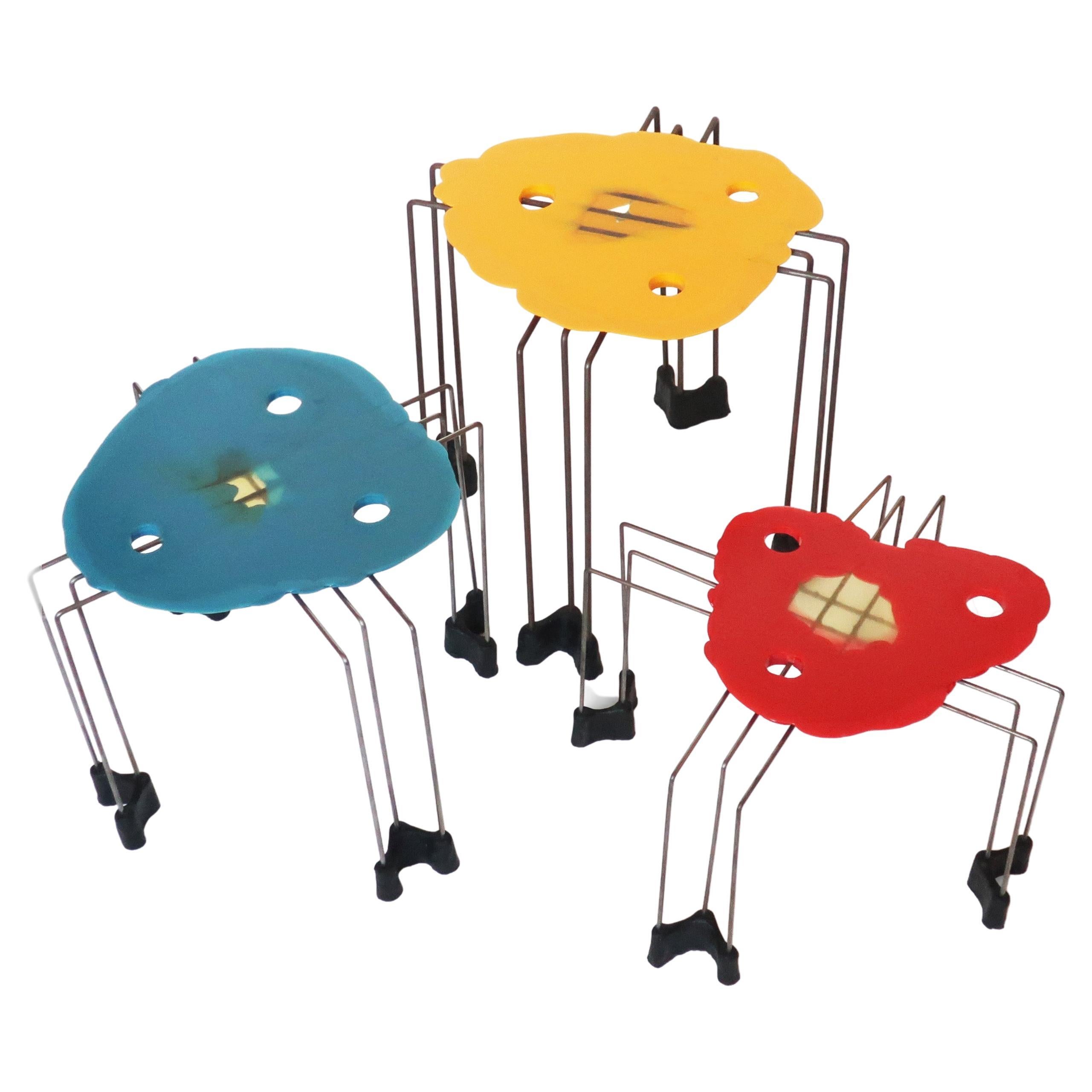 Set of Three Early Triple Play Tables by Gaetano Pesce for Fish Design, '1996' For Sale