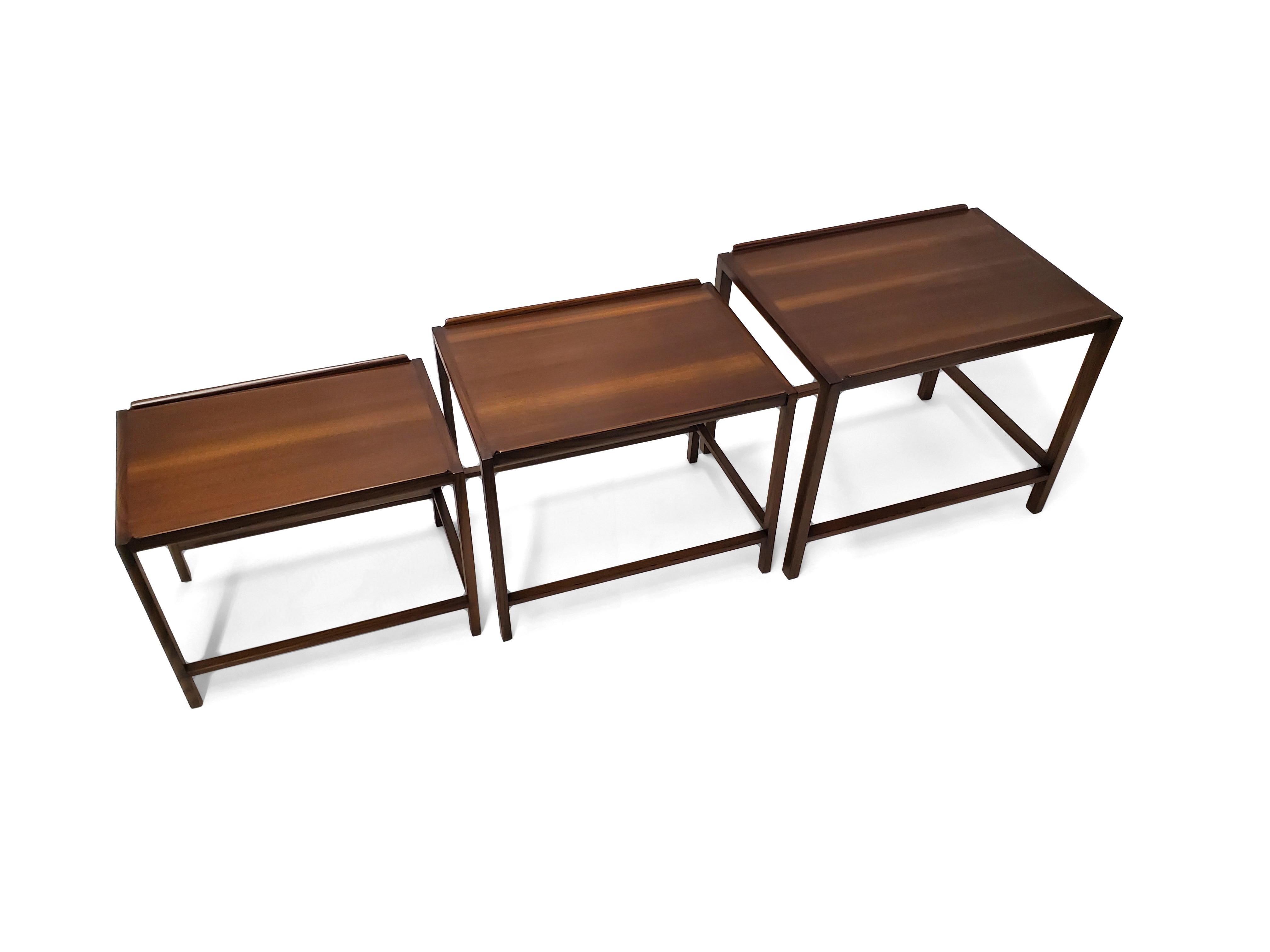 American Set of Three Edward Wormley for Dunbar Nesting Tables For Sale