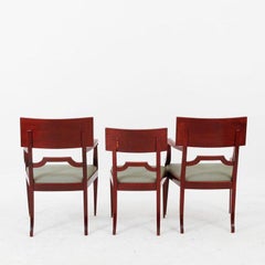 Set of Three Elegant Mahogany, Empire Style Chairs, One Pair and a Single Chair