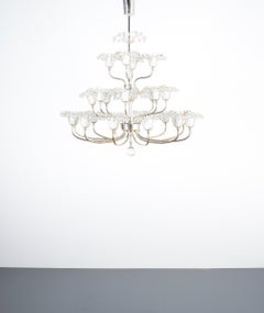 Emil Stejnar Chandeliers Brass Silver Glass, Austria Mid Century