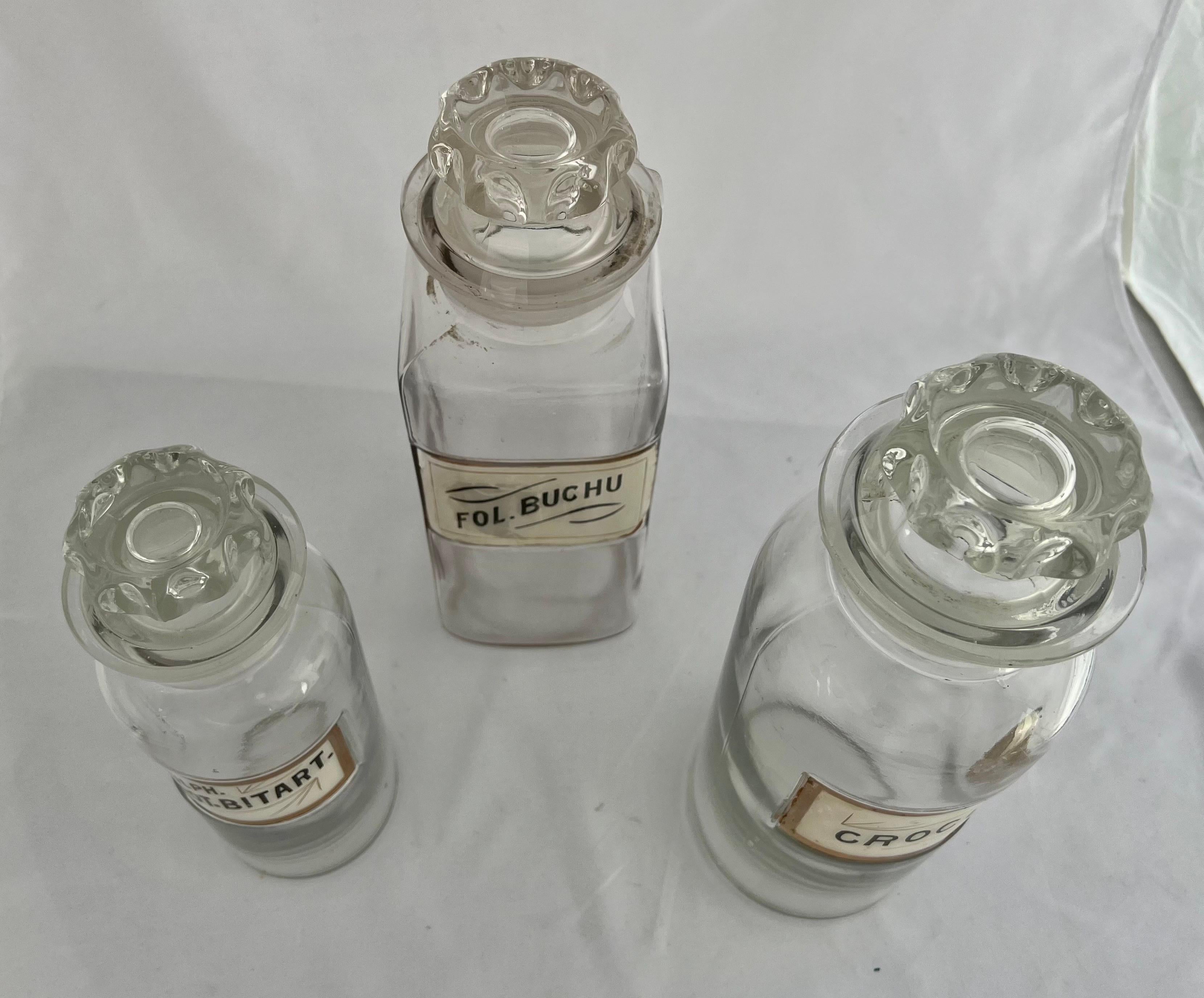 Set of Three English Apothecary Bottles 1