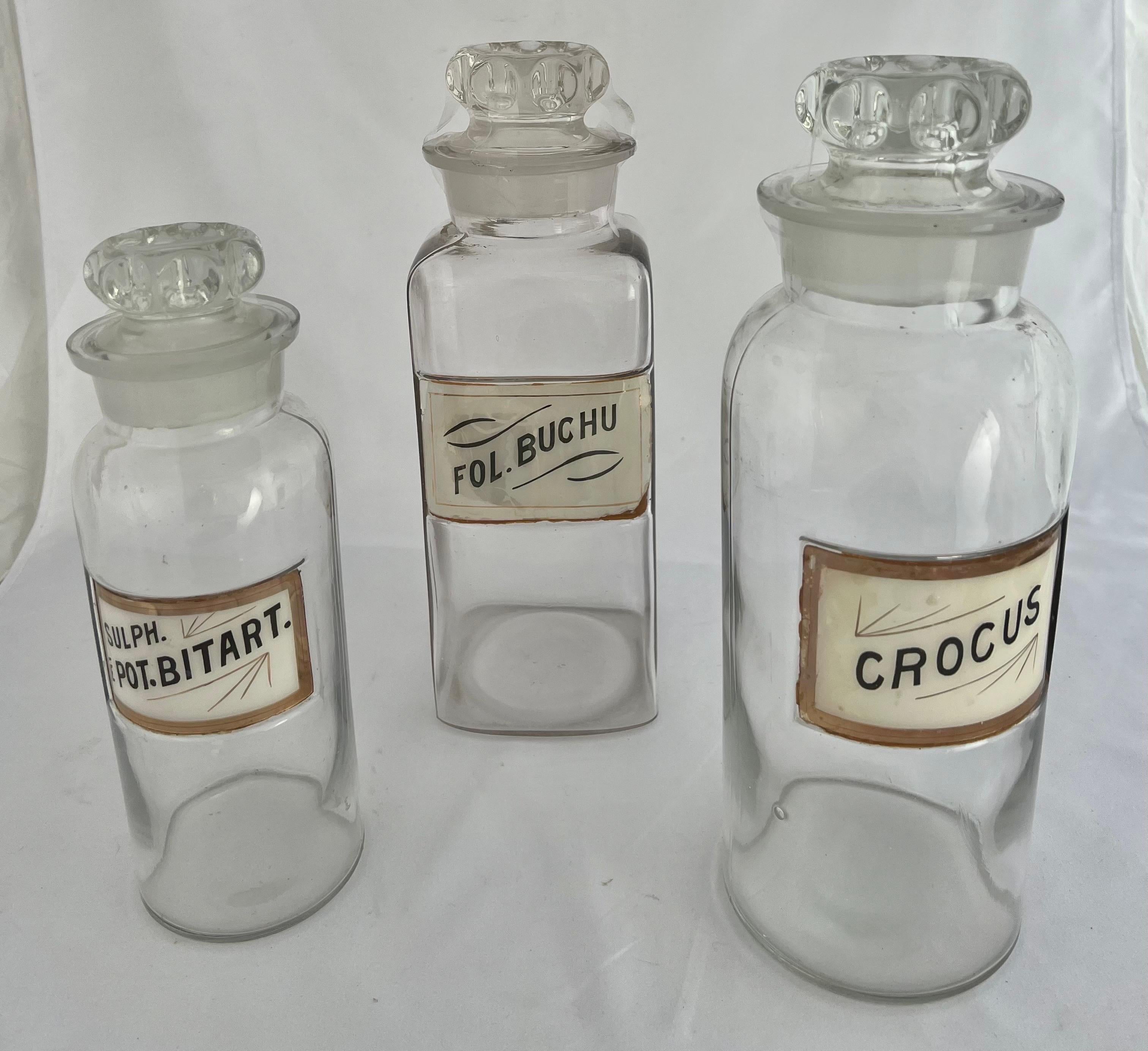 Set of Three English Apothecary Bottles 2