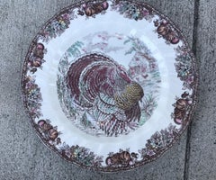 Set of Three English Autumn Monarch Turkey Plates