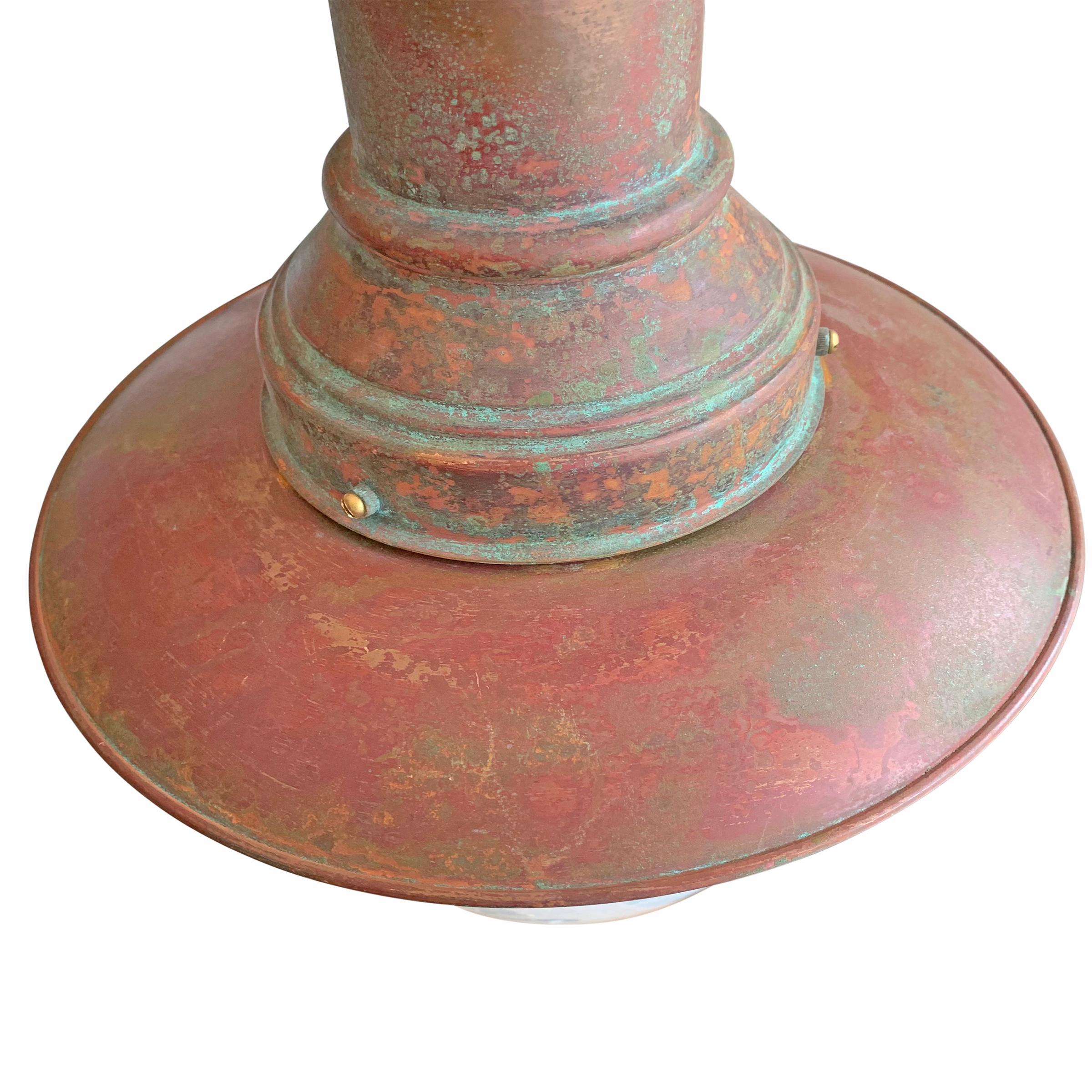 Early 20th Century Set of Three English Copper Train Station Pendent Lights