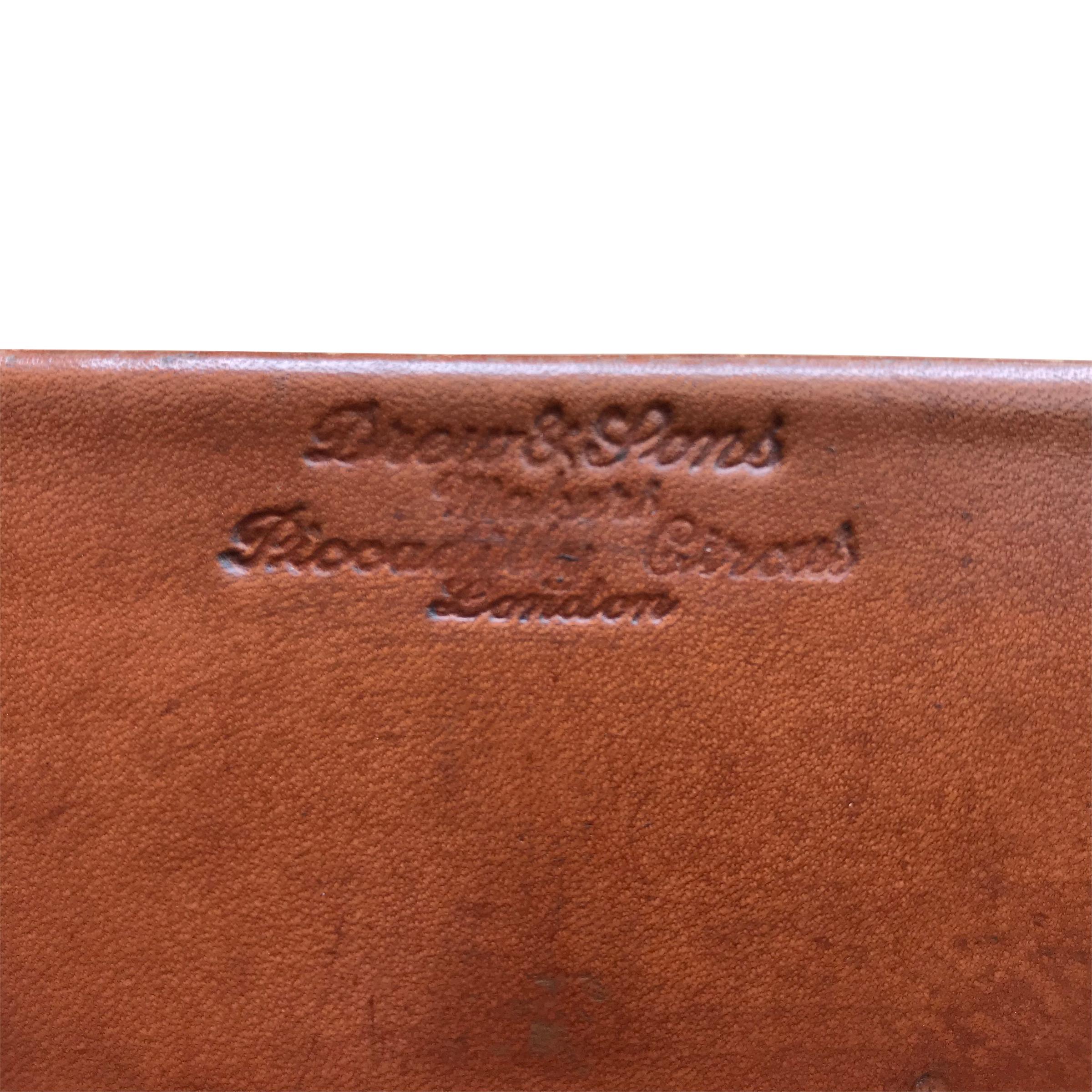 Set of Three English Edwardian Leather Suitcases 5