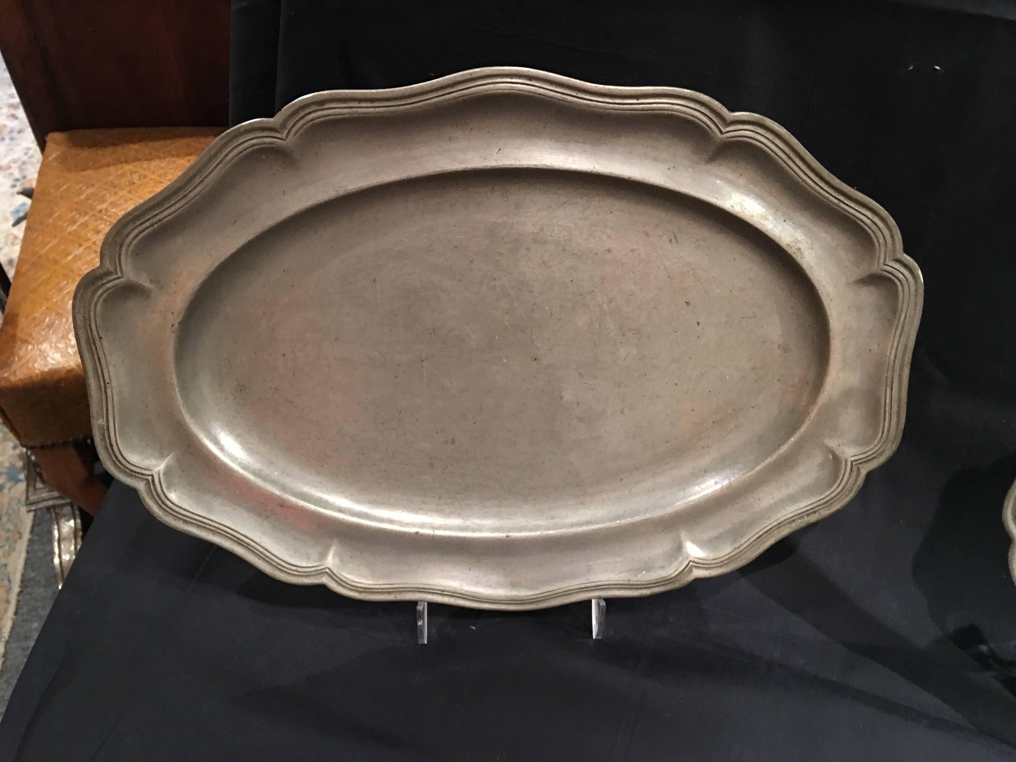 pewter serving dishes