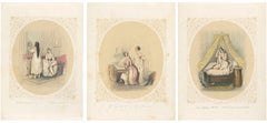 Conjunto de tres litografías eróticas de boudoir, Berlín, hacia 1850