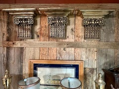 Set of Three Estate Brass Wall Capitals or Brackets.