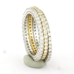 Set of three eternity ring with brilliant cut diamonds up to 2.50ct 18k gold