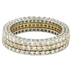Set of three eternity ring with brilliant cut diamonds up to 2.50ct 18k gold