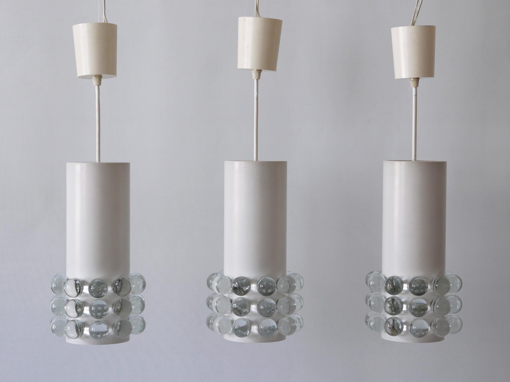 Set of Three Exceptional Mid-Century Modern Pendant Lamps Germany 1960s For Sale 9