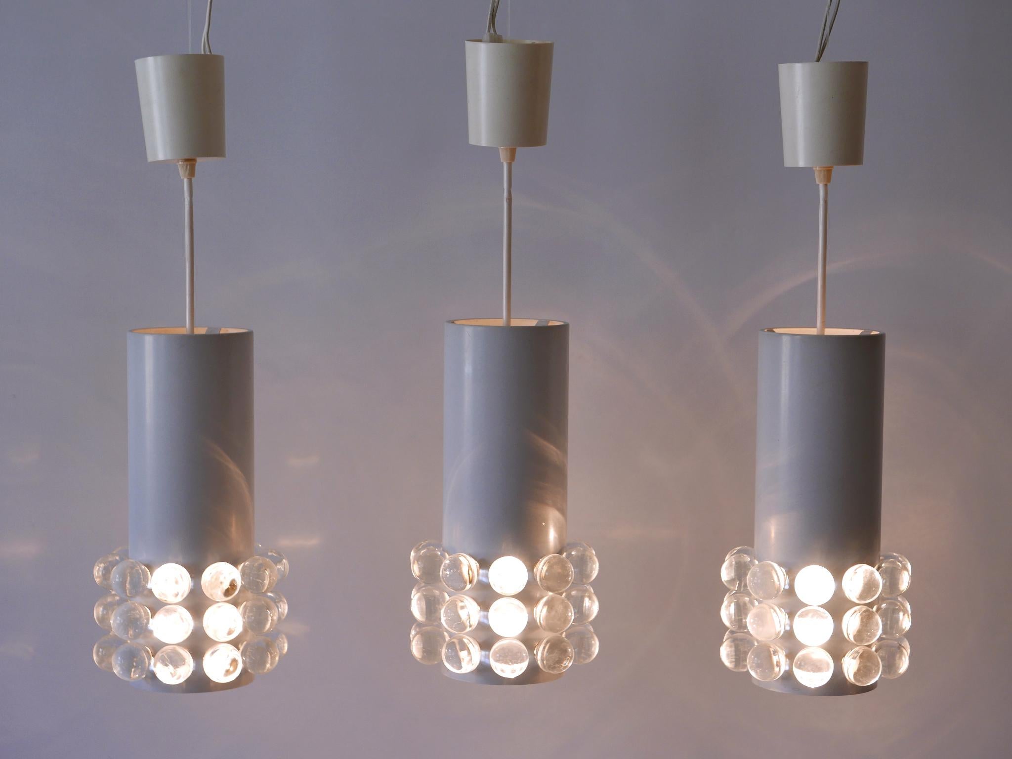 Set of Three Exceptional Mid-Century Modern Pendant Lamps Germany 1960s For Sale 10