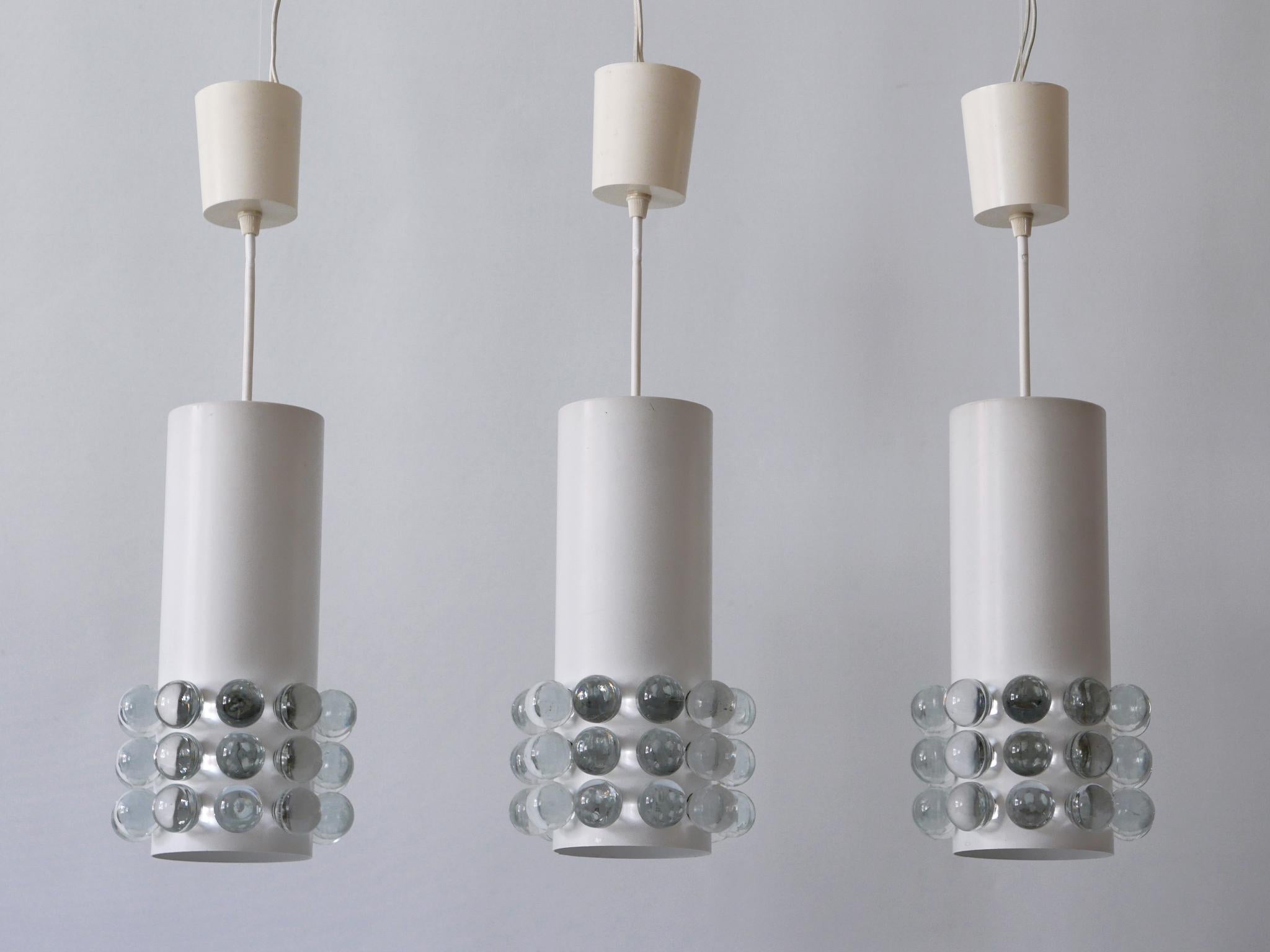 Set of Three Exceptional Mid-Century Modern Pendant Lamps Germany 1960s For Sale 11