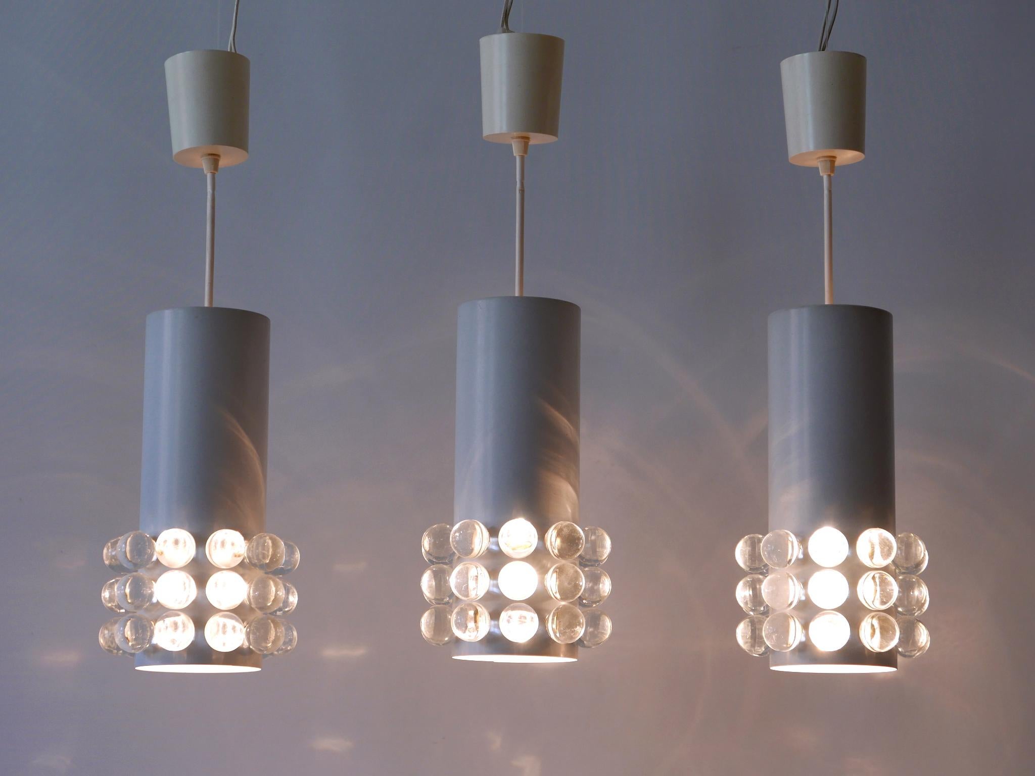 Set of Three Exceptional Mid-Century Modern Pendant Lamps Germany 1960s For Sale 12