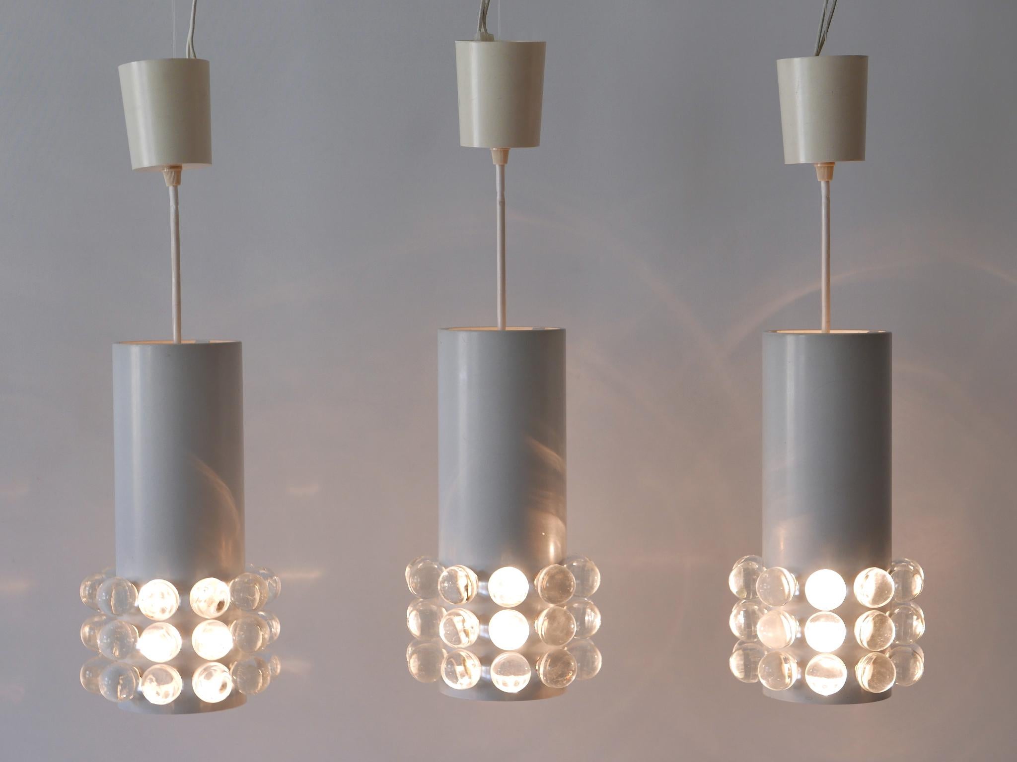 Set of Three Exceptional Mid-Century Modern Pendant Lamps Germany 1960s In Good Condition For Sale In Munich, DE