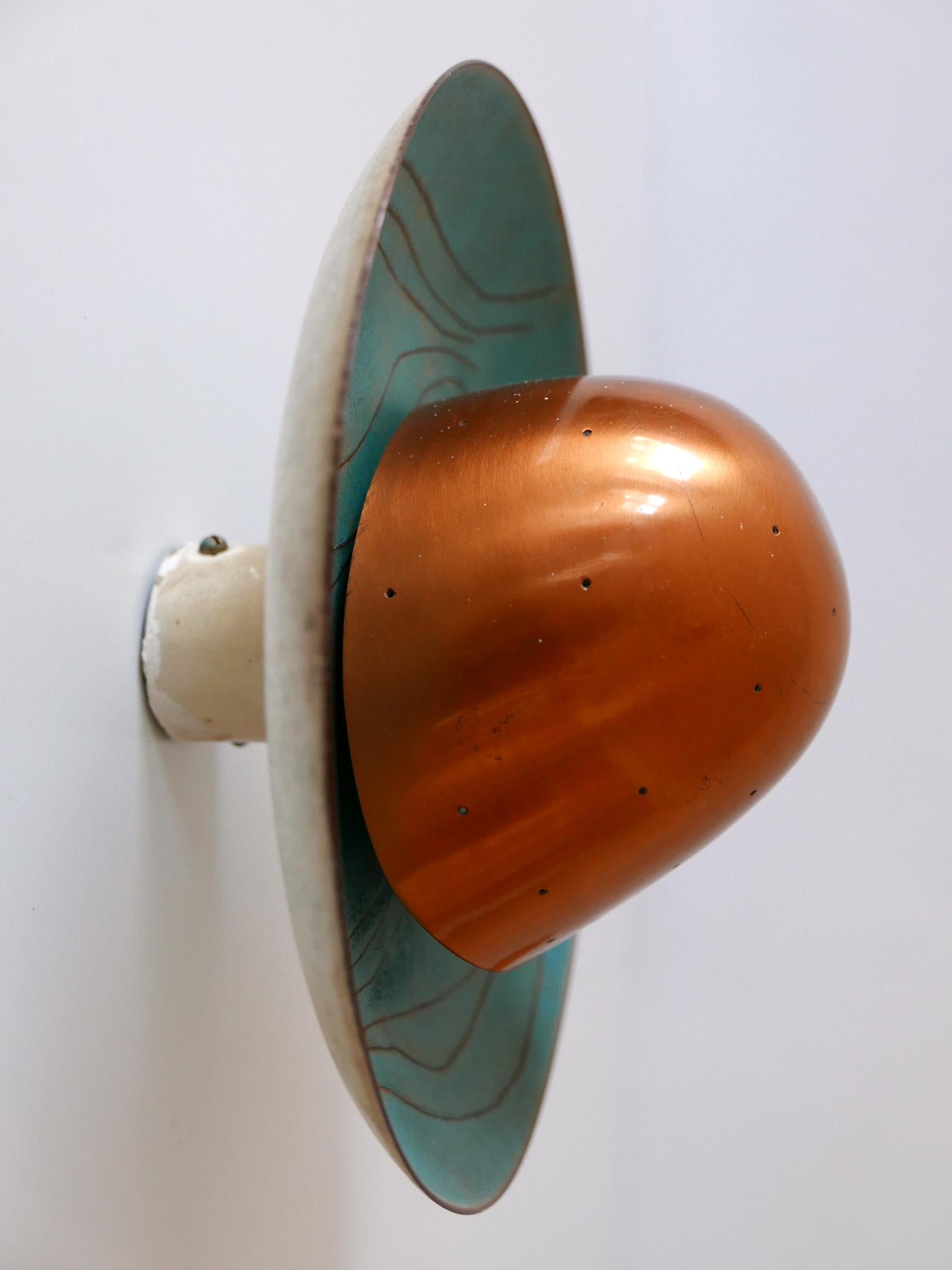 Set of Three Exceptional Mid-Century Modern Scandinavian Copper Sconces, 1960s For Sale 4