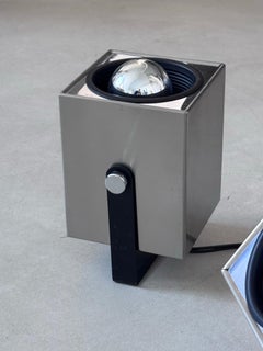 Set of Three Extraordinary Metal box-shaped Spotlights, 1970s