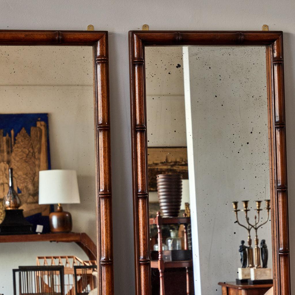 Set of Three Faux Bamboo Mirrors In Good Condition In Los Angeles, CA