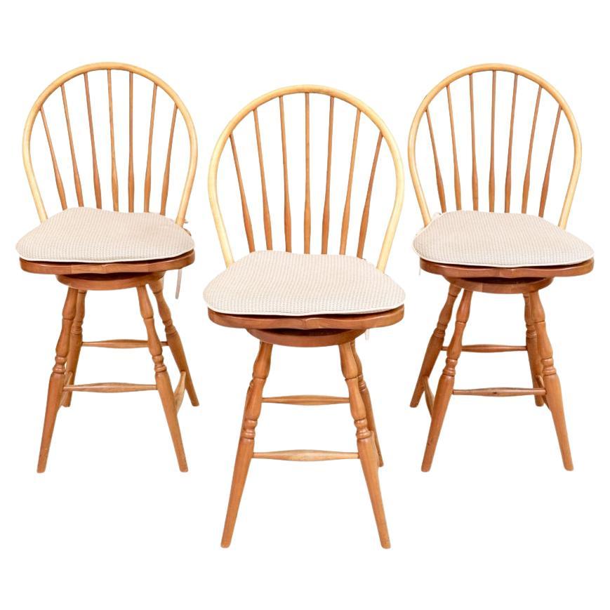 Set Of Three Finely Crafted Counter Stools By Tom Seely Furniture For Sale
