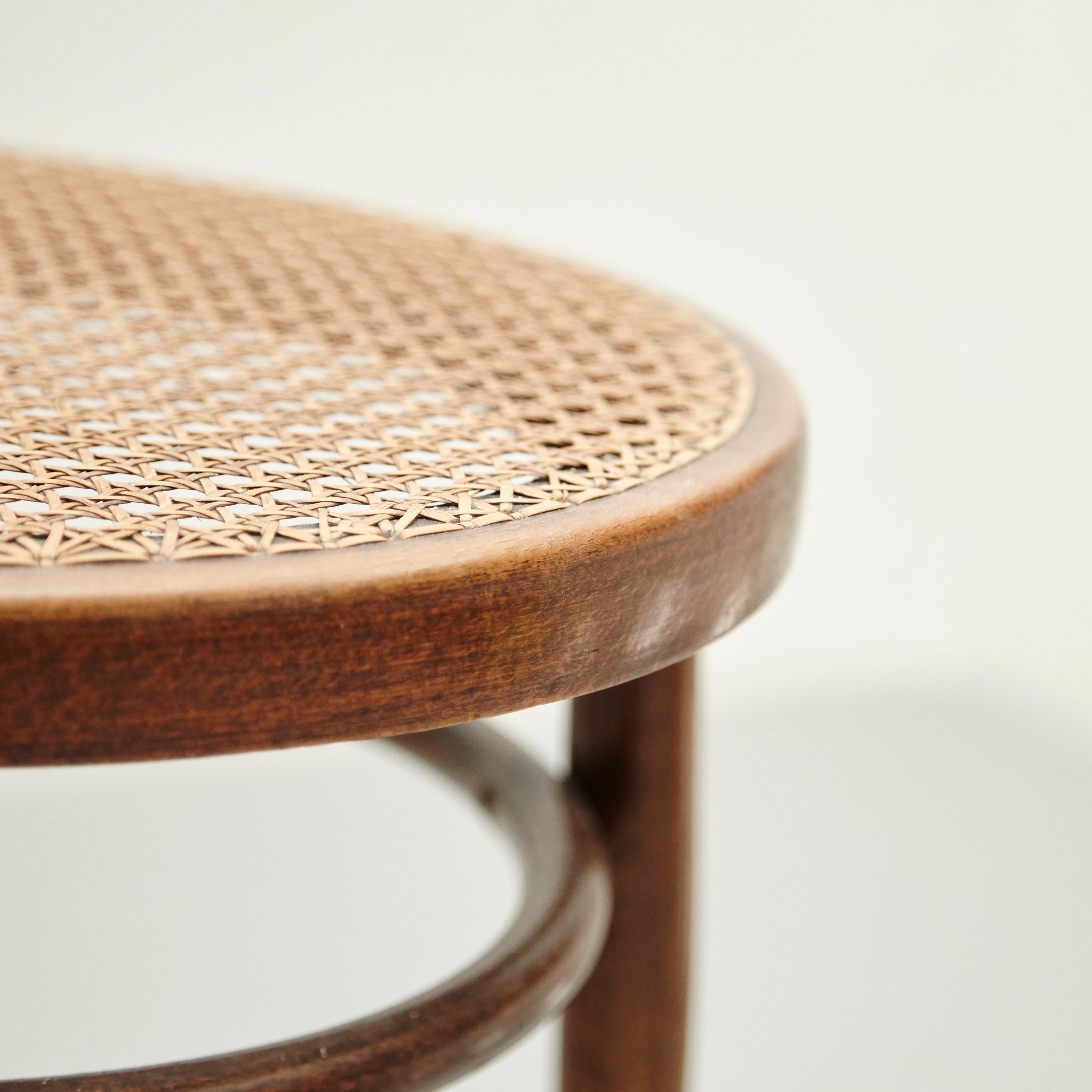 Set of Three Fischel Chairs in Bentwood and Rattan, circa 1940 3
