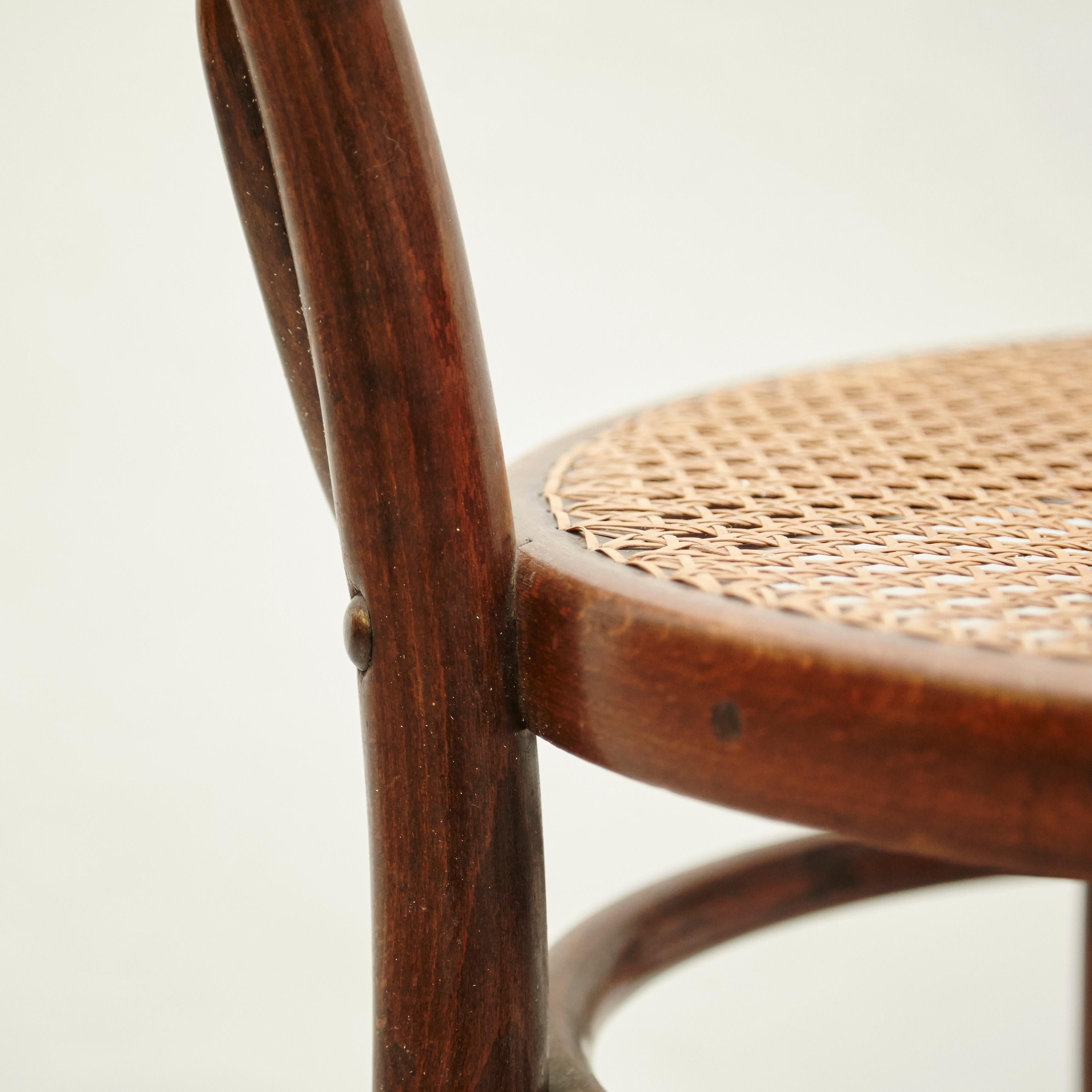 Set of Three Fischel Chairs in Bentwood and Rattan, circa 1940 4