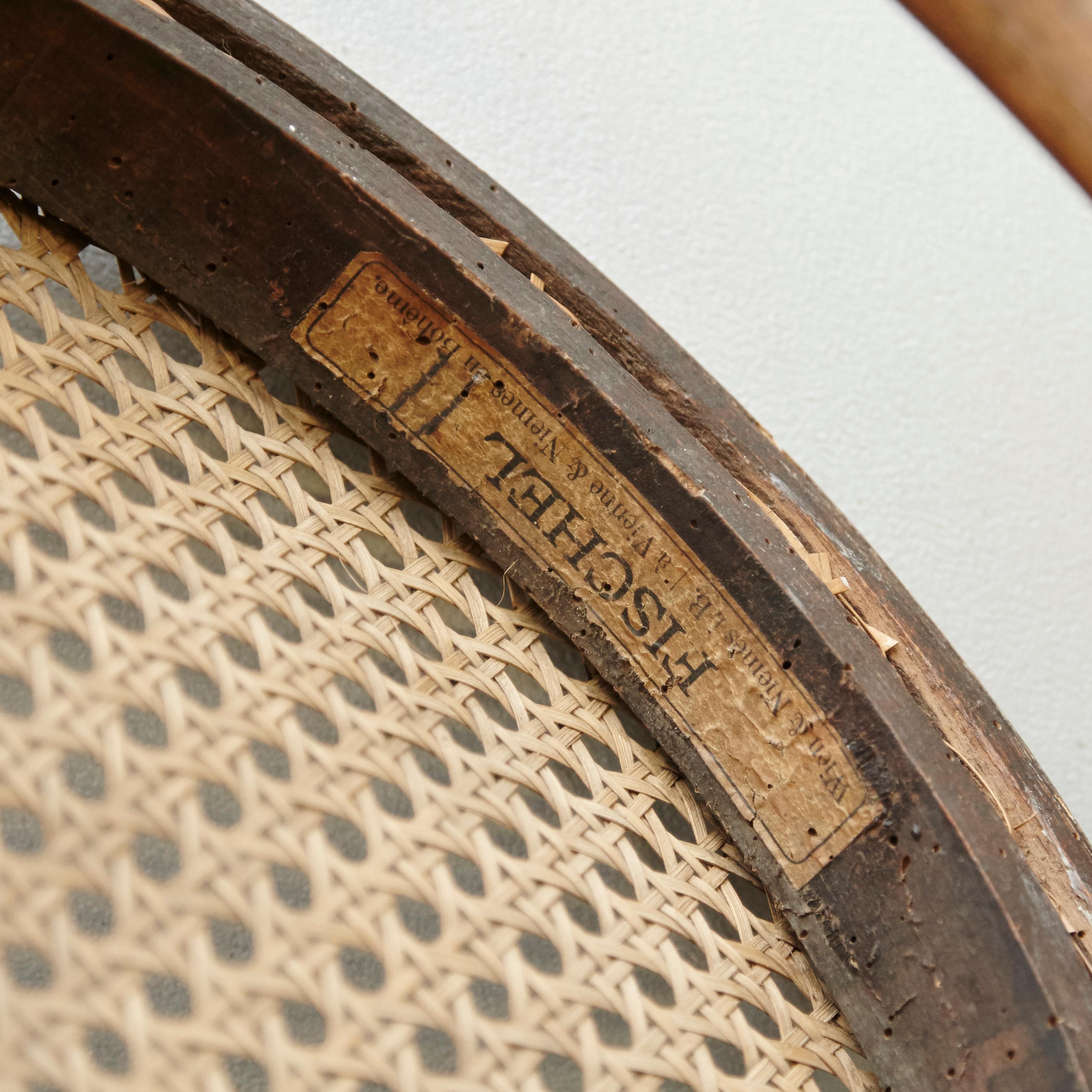 Set of Three Fischel Chairs in Bentwood and Rattan, circa 1940 9