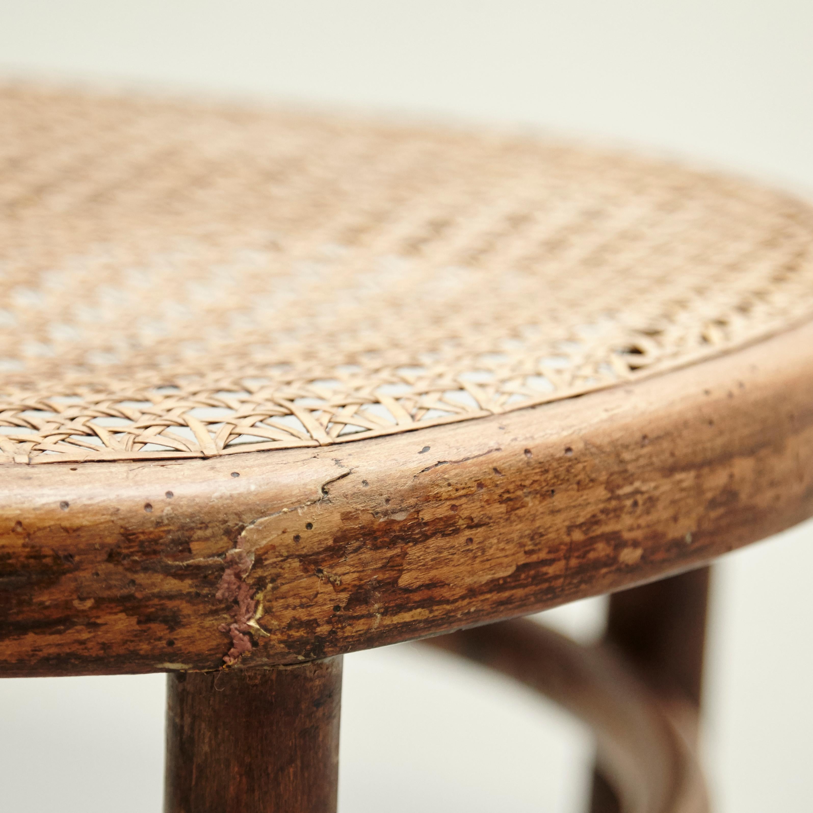 Set of Three Fischel Chairs in Bentwood and Rattan, circa 1940 10