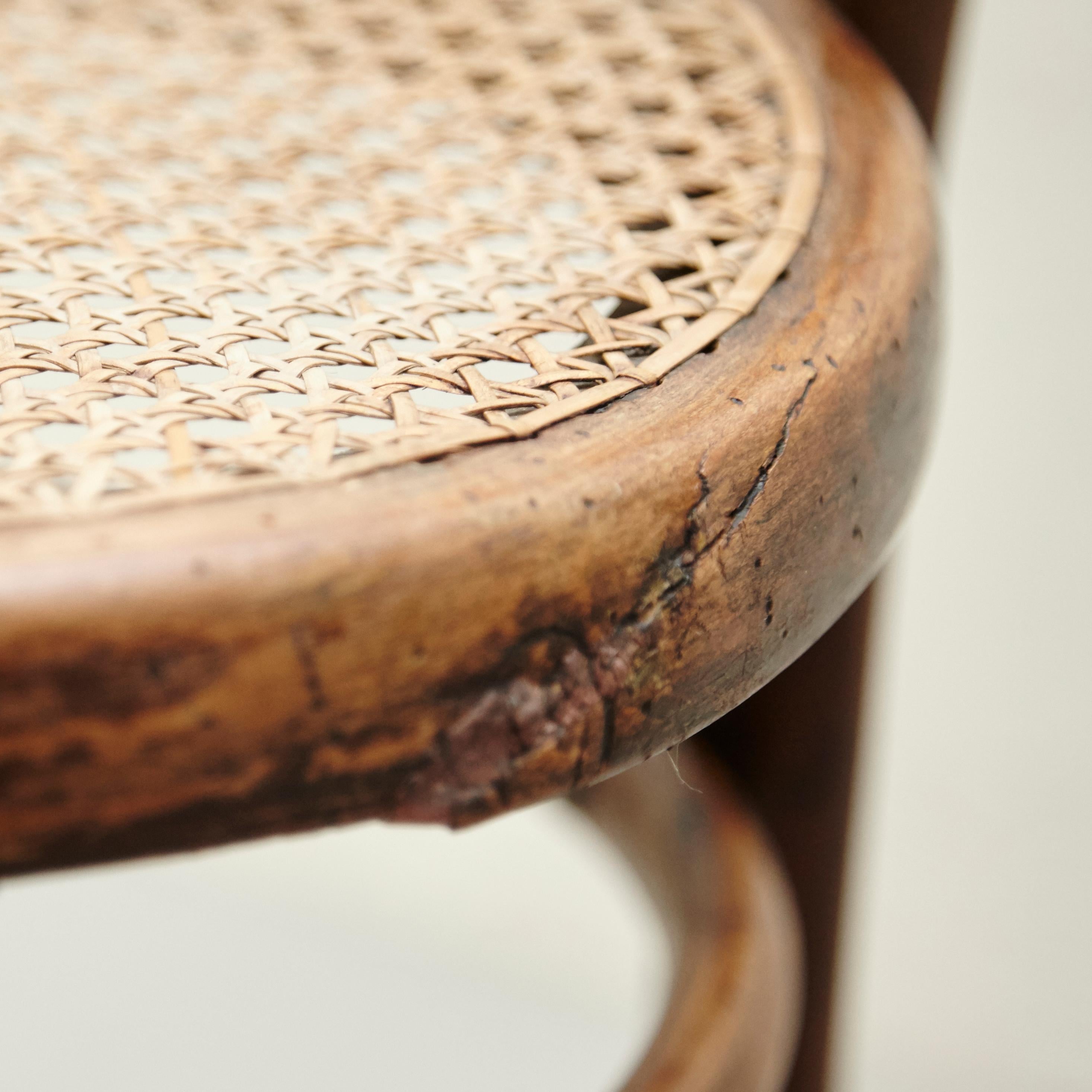 Set of Three Fischel Chairs in Bentwood and Rattan, circa 1940 13