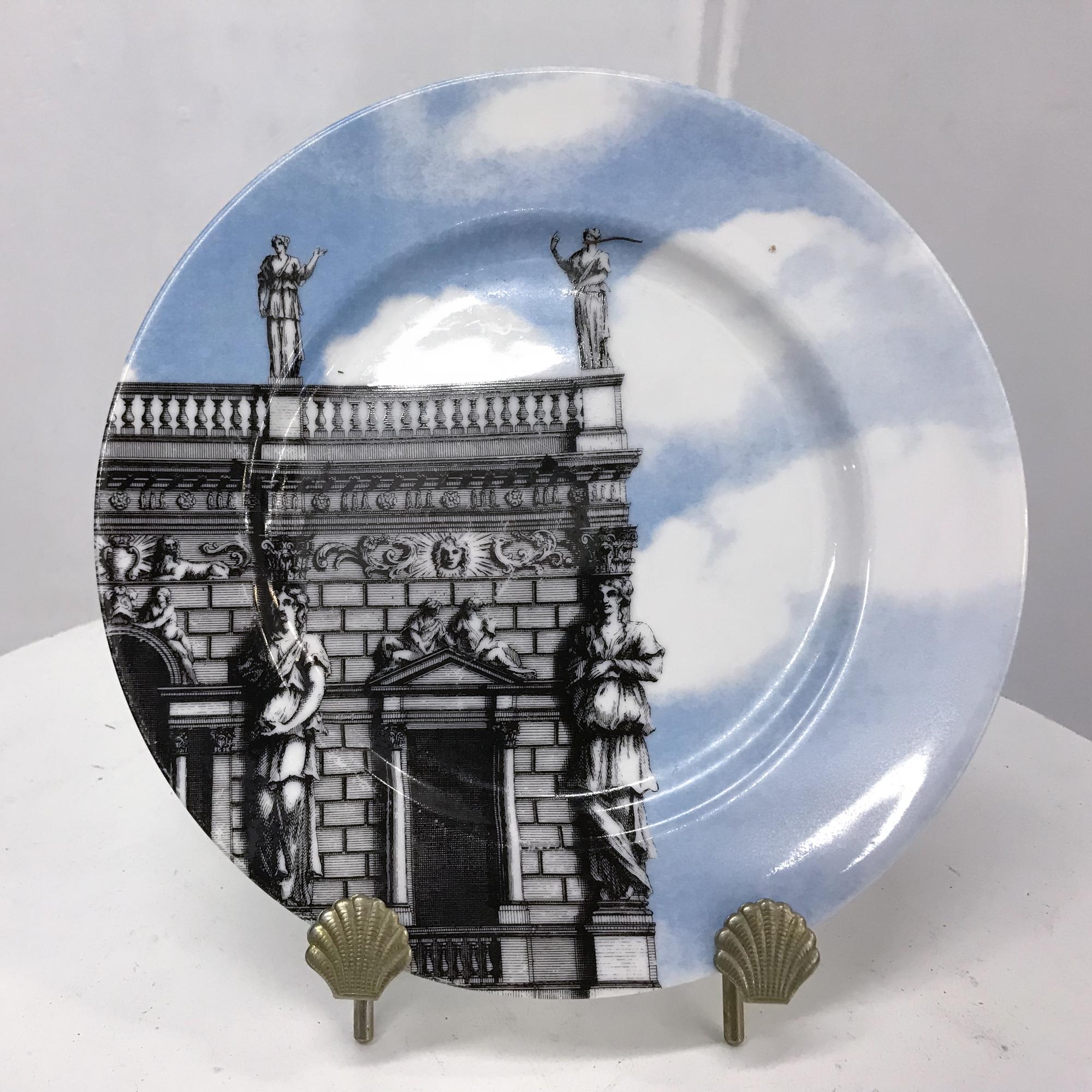 American Set of 3 Fitz & Floyd Fine Porcelain Renaissance Vistas II Plates from Japan