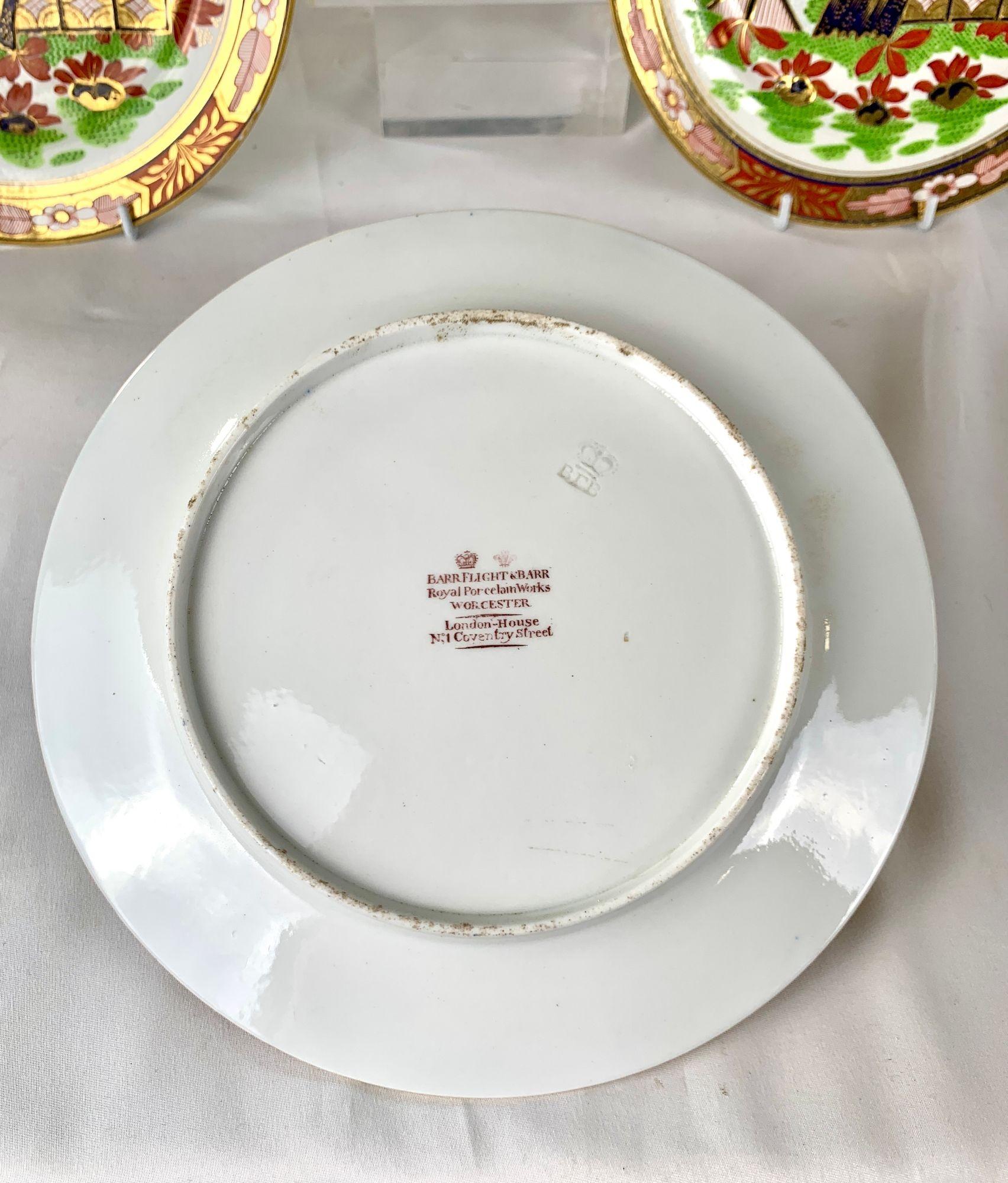 Set von drei Flight Barr & Barr Worcester Imari-Tellern mit Fence-Muster C-1810 im Angebot 6