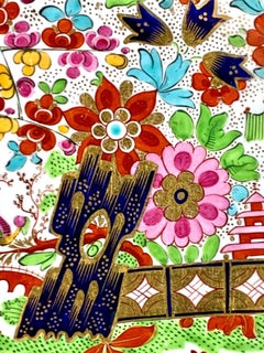 Set of Three Flight Barr & Barr Worcester Imari Plates Fence Pattern C-1810