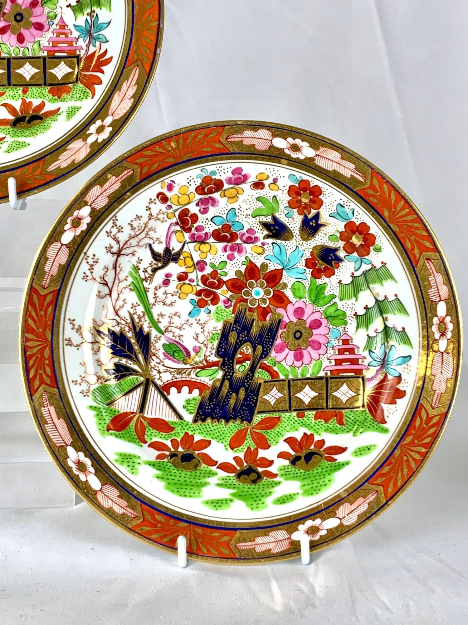 Set von drei Flight Barr & Barr Worcester Imari-Tellern mit Fence-Muster C-1810 (19. Jahrhundert) im Angebot