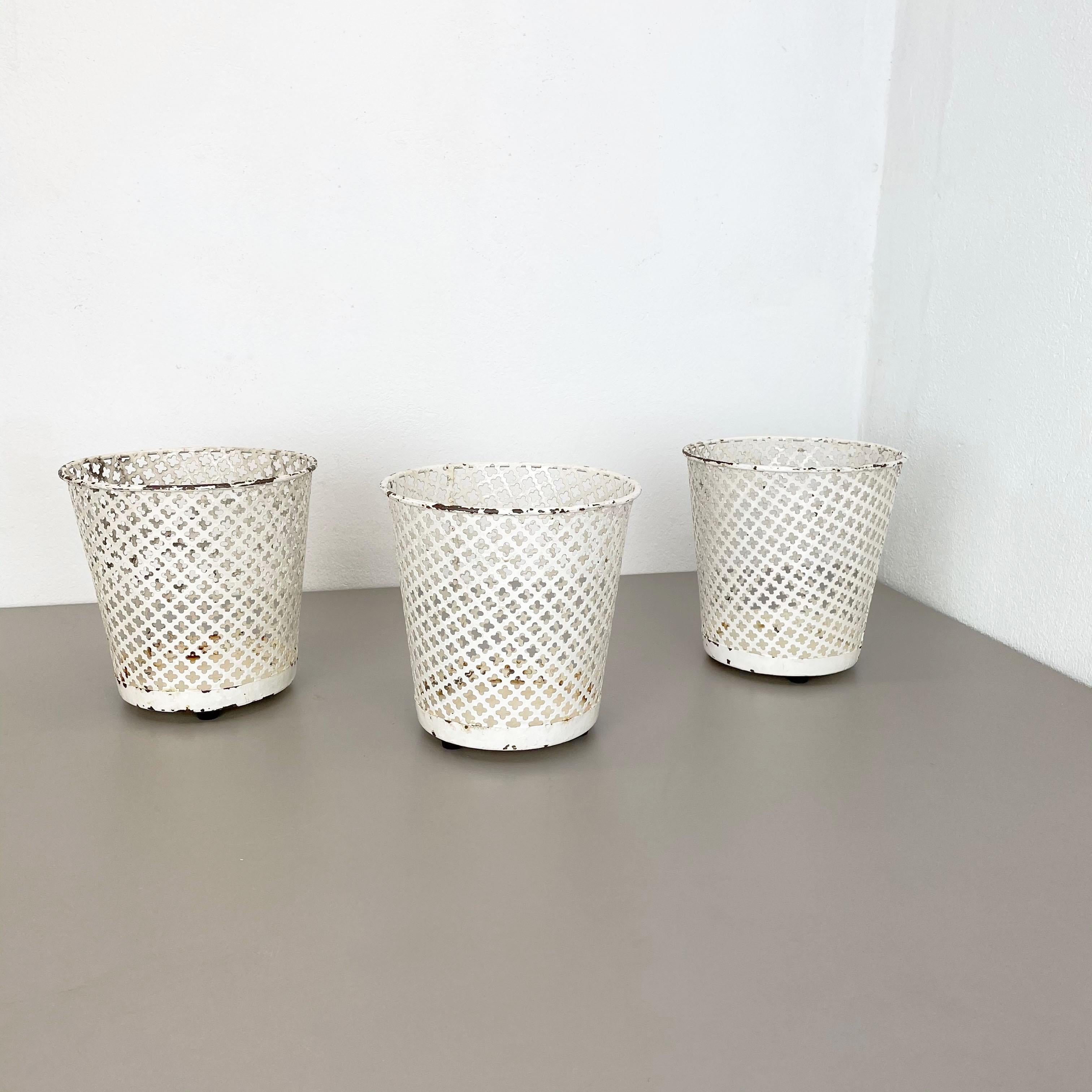 Mid-Century Modern Set of Three Flower Pot Plant Stands Vases by Mathieu Mategot Attr., France 1950 For Sale
