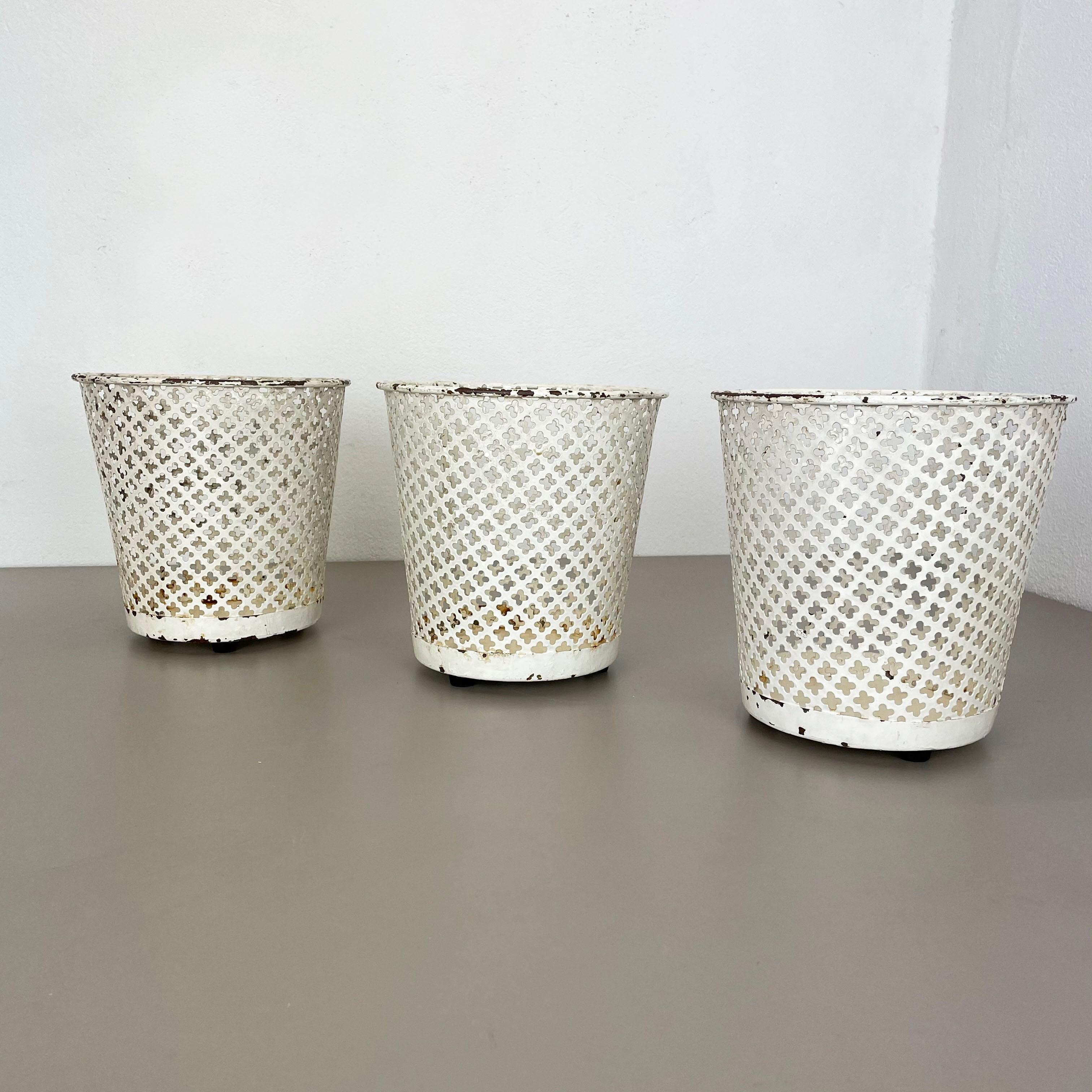 French Set of Three Flower Pot Plant Stands Vases by Mathieu Mategot Attr., France 1950 For Sale