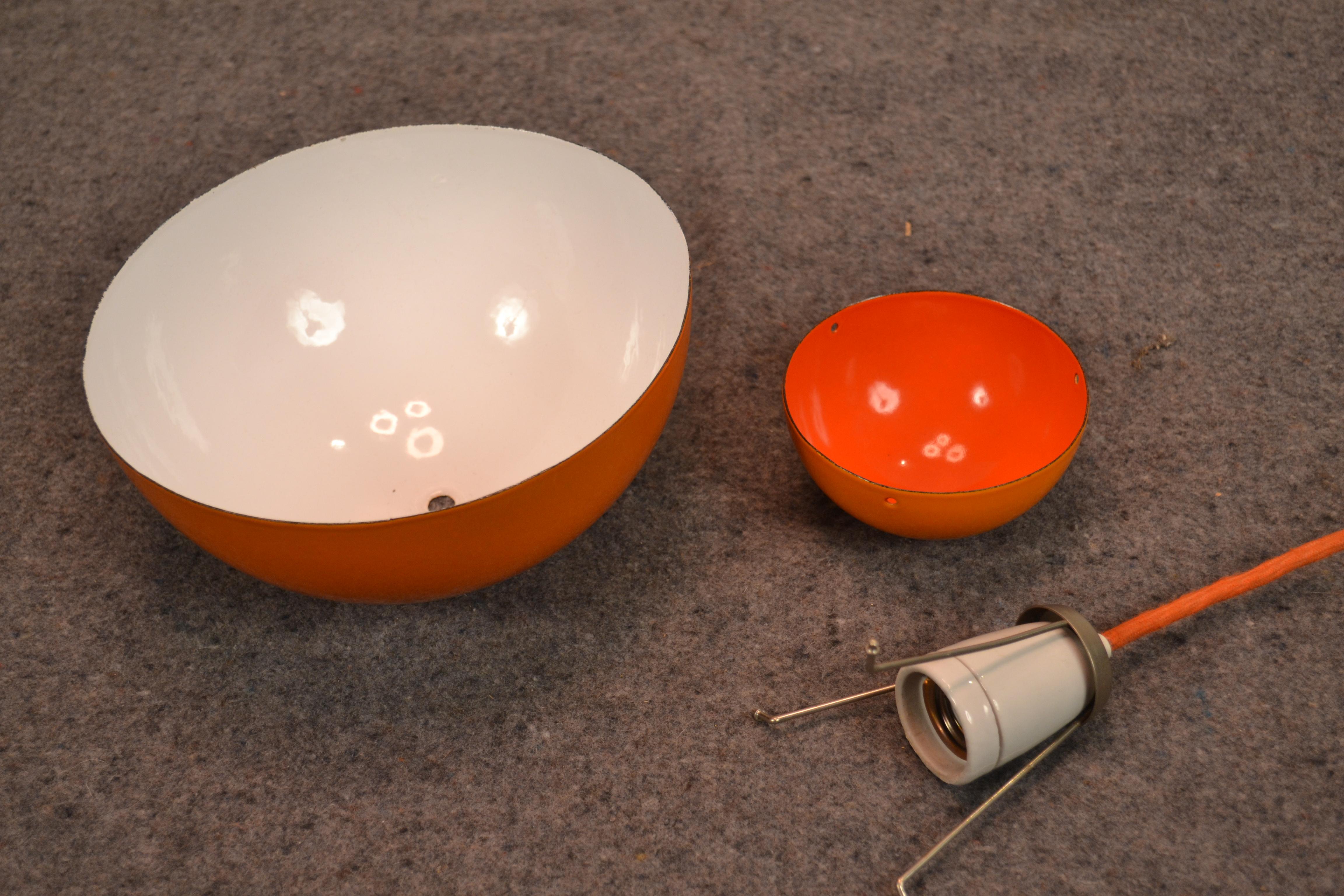 Set of Three Flowerpot Lamps Designed by V. Panton, 1960s 3