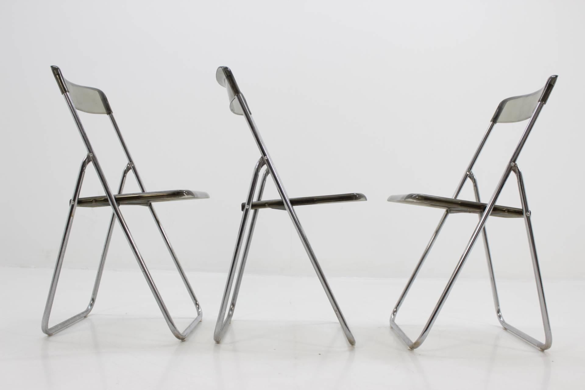 Ensemble de trois chaises pliantes du milieu du siècle dernier de Suède, 1970 Bon état - En vente à Praha, CZ