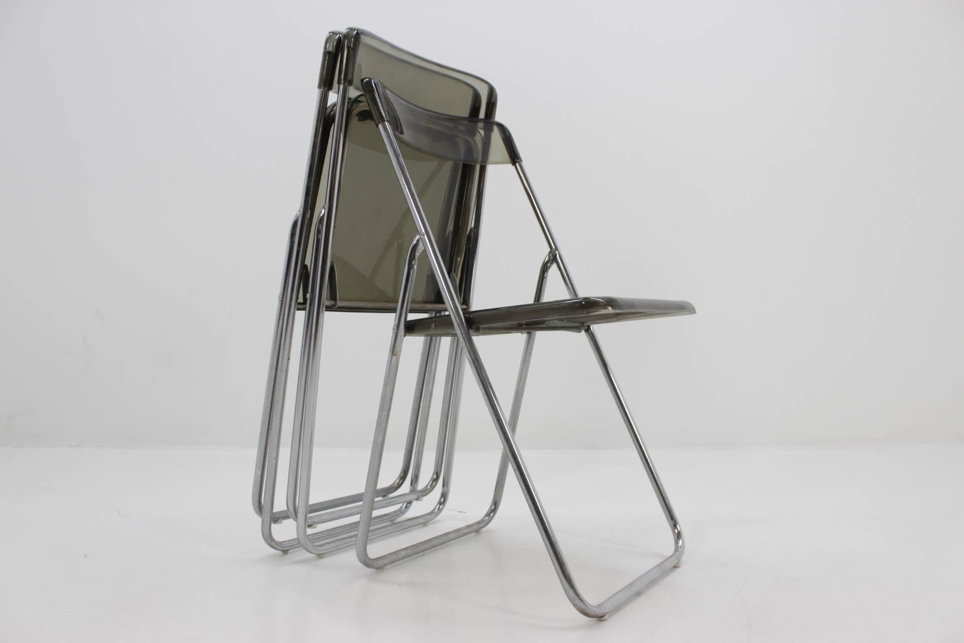 Late 20th Century Set of Three Folding Midcentury Chairs from Sweden, 1970s For Sale