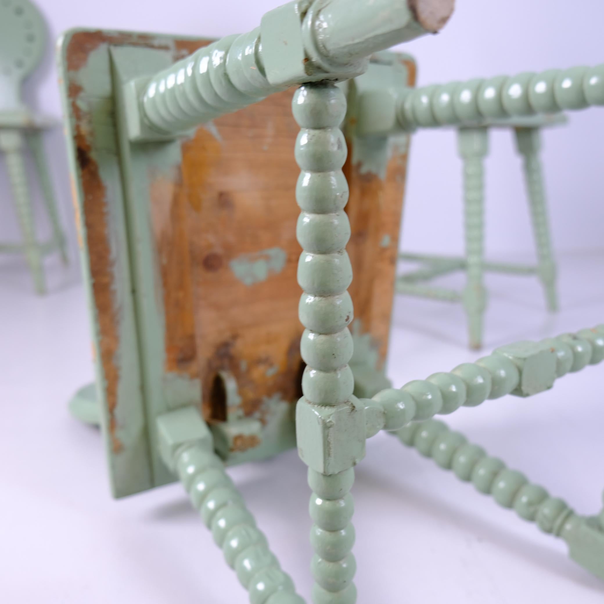Set of Three Folk / Tyrolean-Style Chairs in Mint Green, Finland c. Early 1900s For Sale 5
