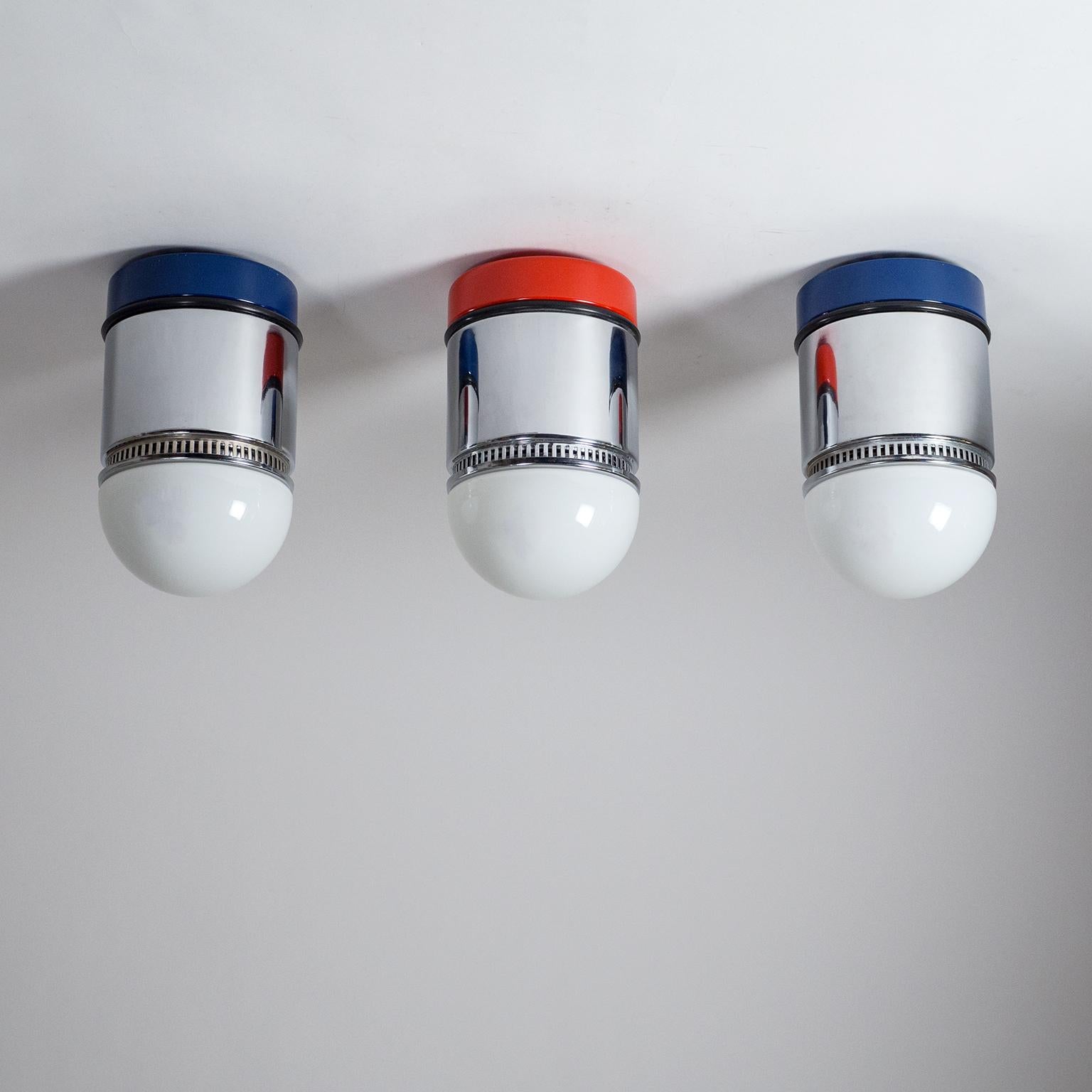 Post-Modern Set of Three Fontana Arte Ceiling Lights, Gianni Celada, 1980