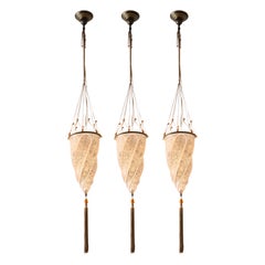 Set of Three Fortuny Pendant Lights