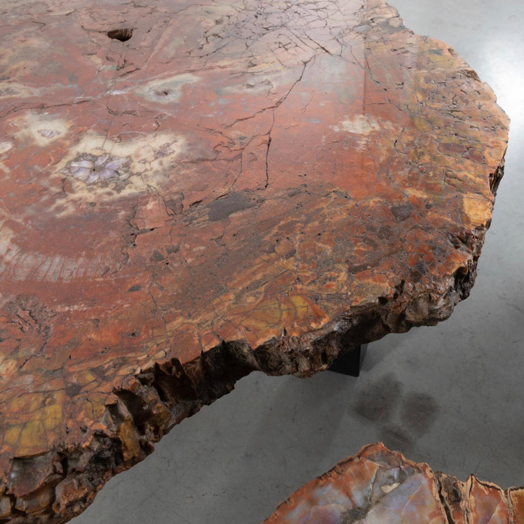 Set of Three Fossilized Arizona Sequoia Coffee Tables by Ado Chale In Good Condition In Brussels, BE